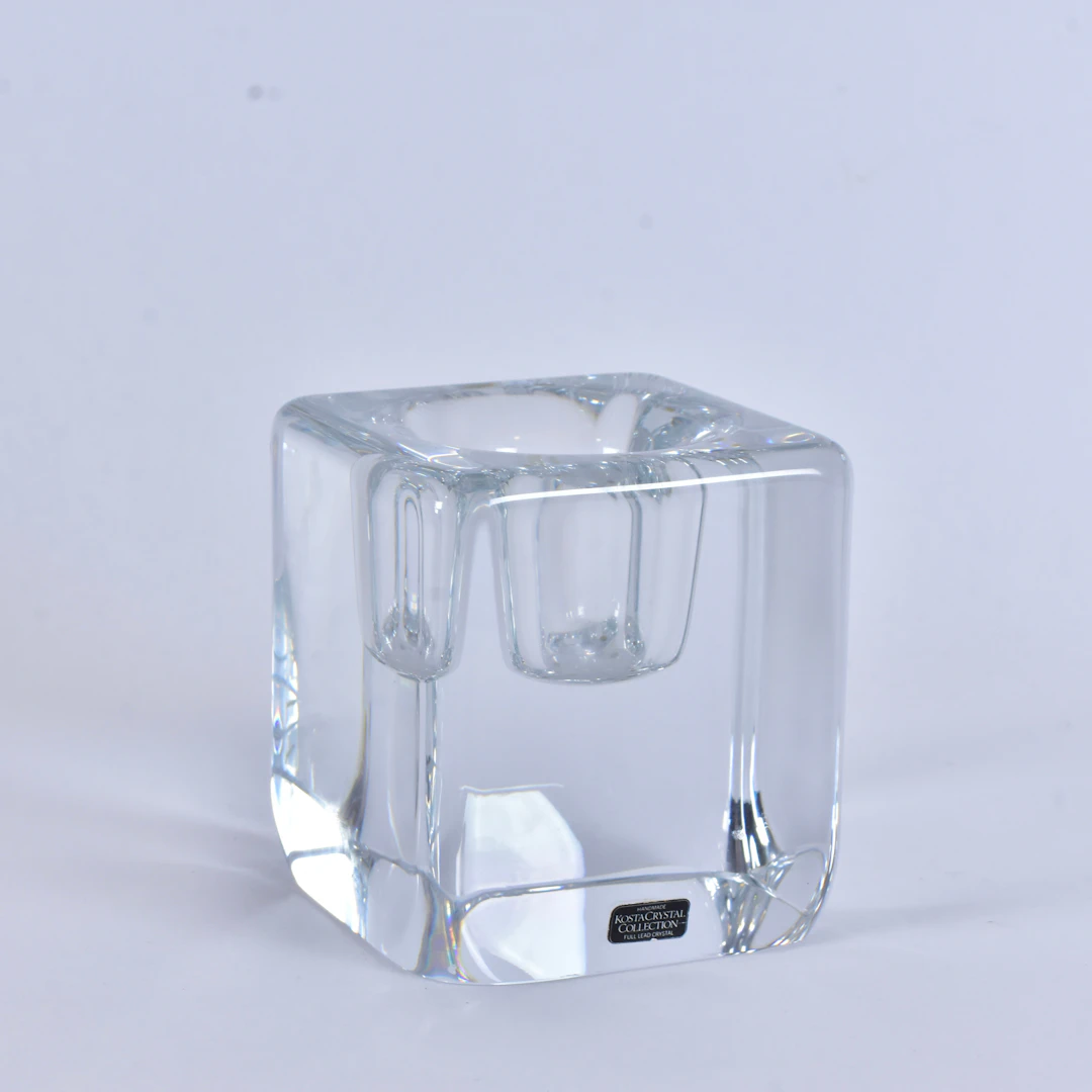GÖRAN WÄRFF. Ljusstake, glas, Kosta.