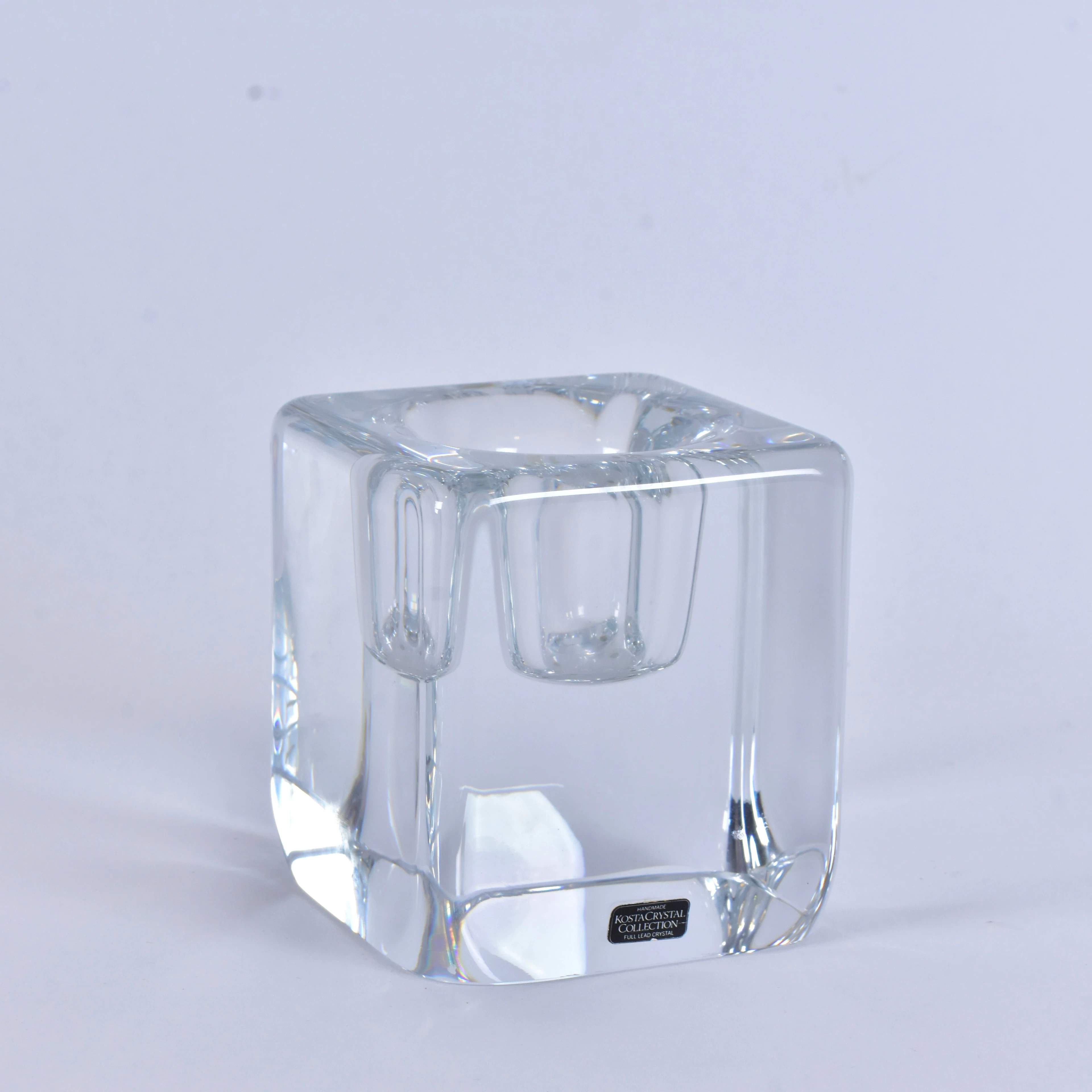 GÖRAN WÄRFF. Ljusstake, glas, Kosta.