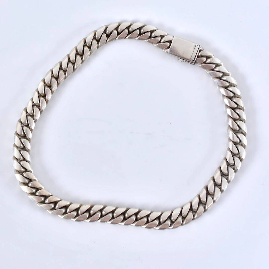 HALSKEDJA, manglad pansar, sterlingsilver.