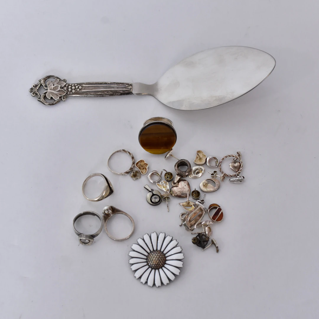 SMYCKE samt TÅRTSPADE, silver, danmark.