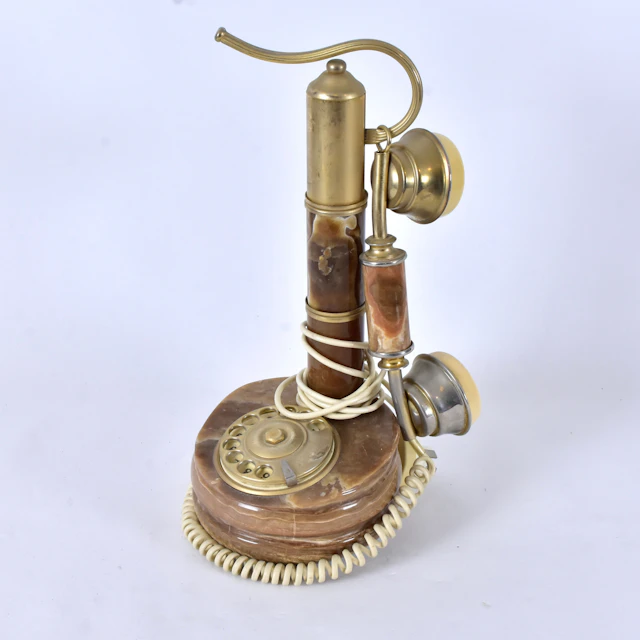 BORDSTELEFON, metall, marmor, Citel, 1900-tal, Italien.