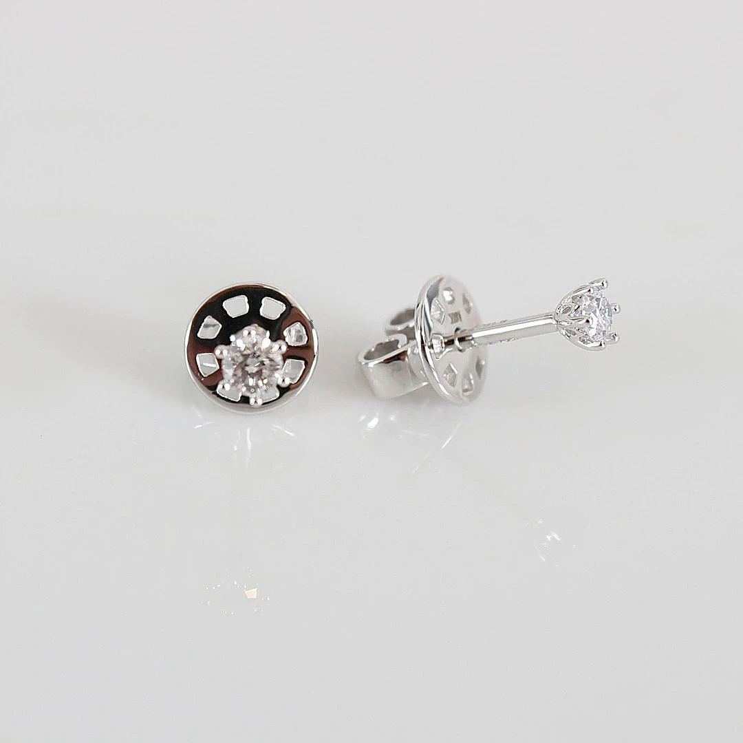 ENSTENSÖRHÄNGEN, 0,16ct, vitguld 18K.