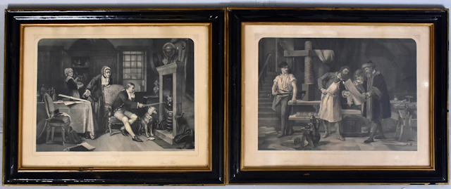 LITOGRAFIER 1 par, 1800-talets mitt.