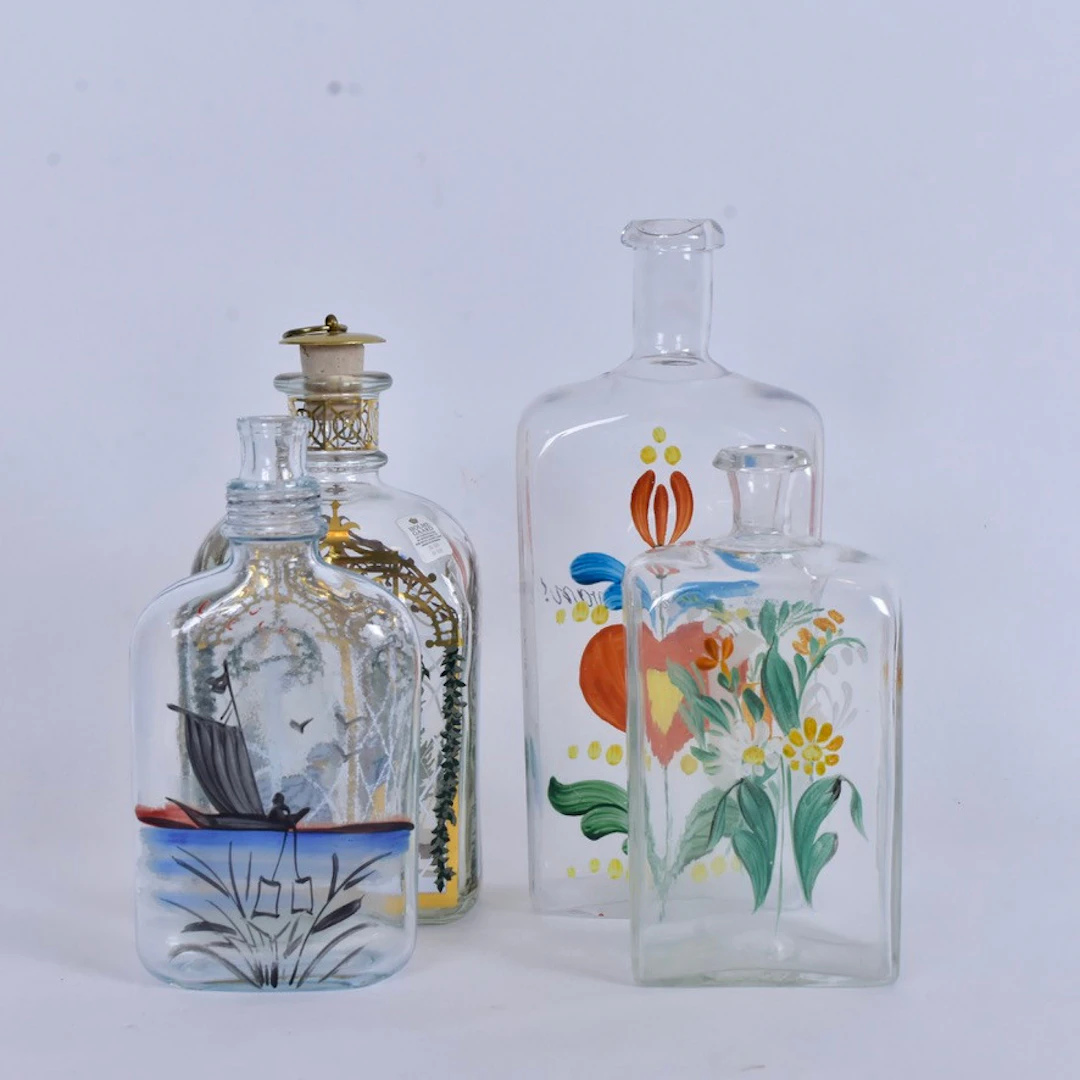 PLUNTOR, 4-stycken glas, bla Holmegaard.