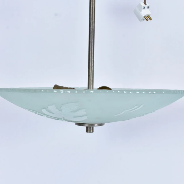 TAKLAMPA, etsat glas, funkis, 1930/40-tal.