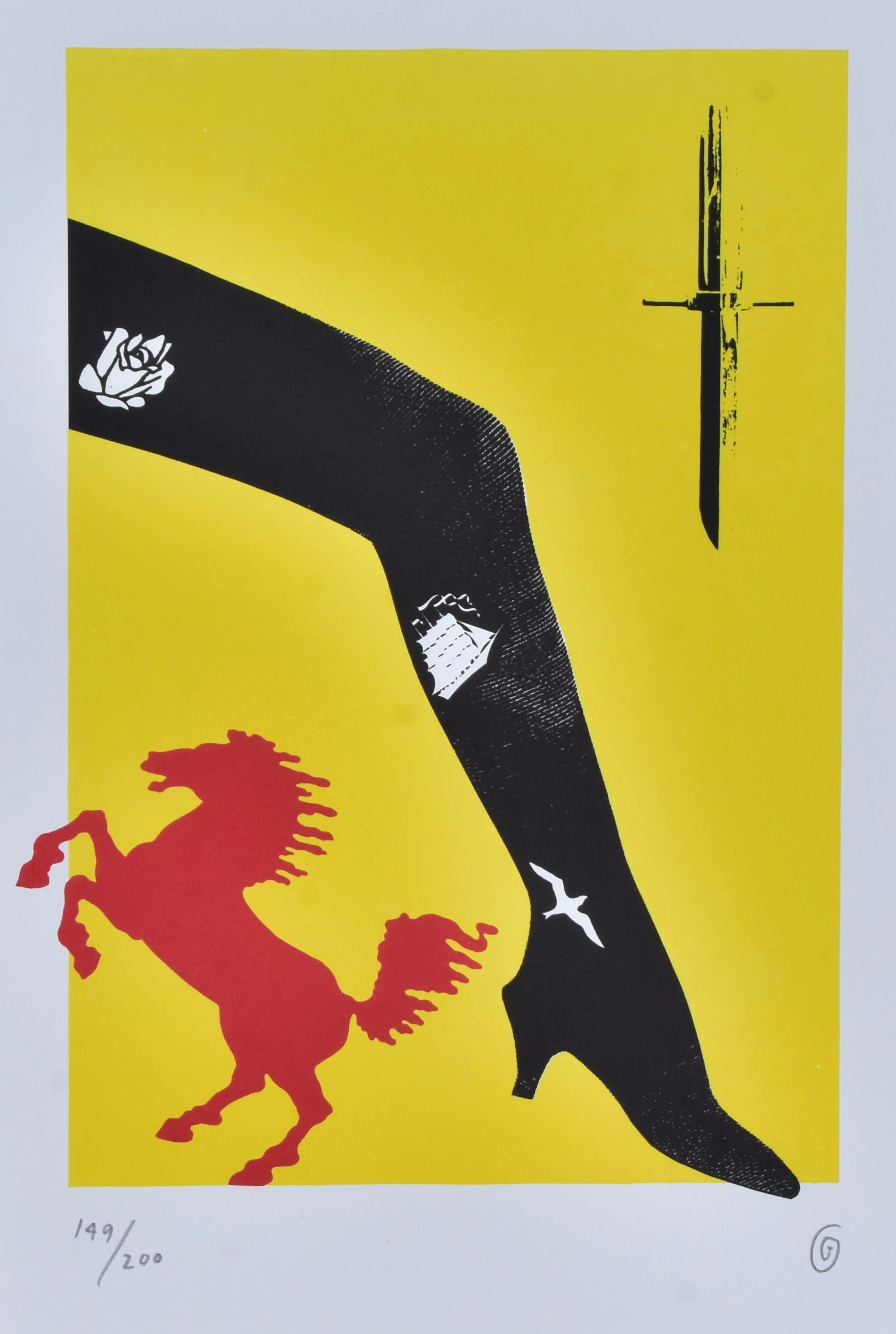 OWE GUSTAFSON. grafik, tre scenbilder ur Lorcas Blodsbröllop, Ystadoperan 1993.