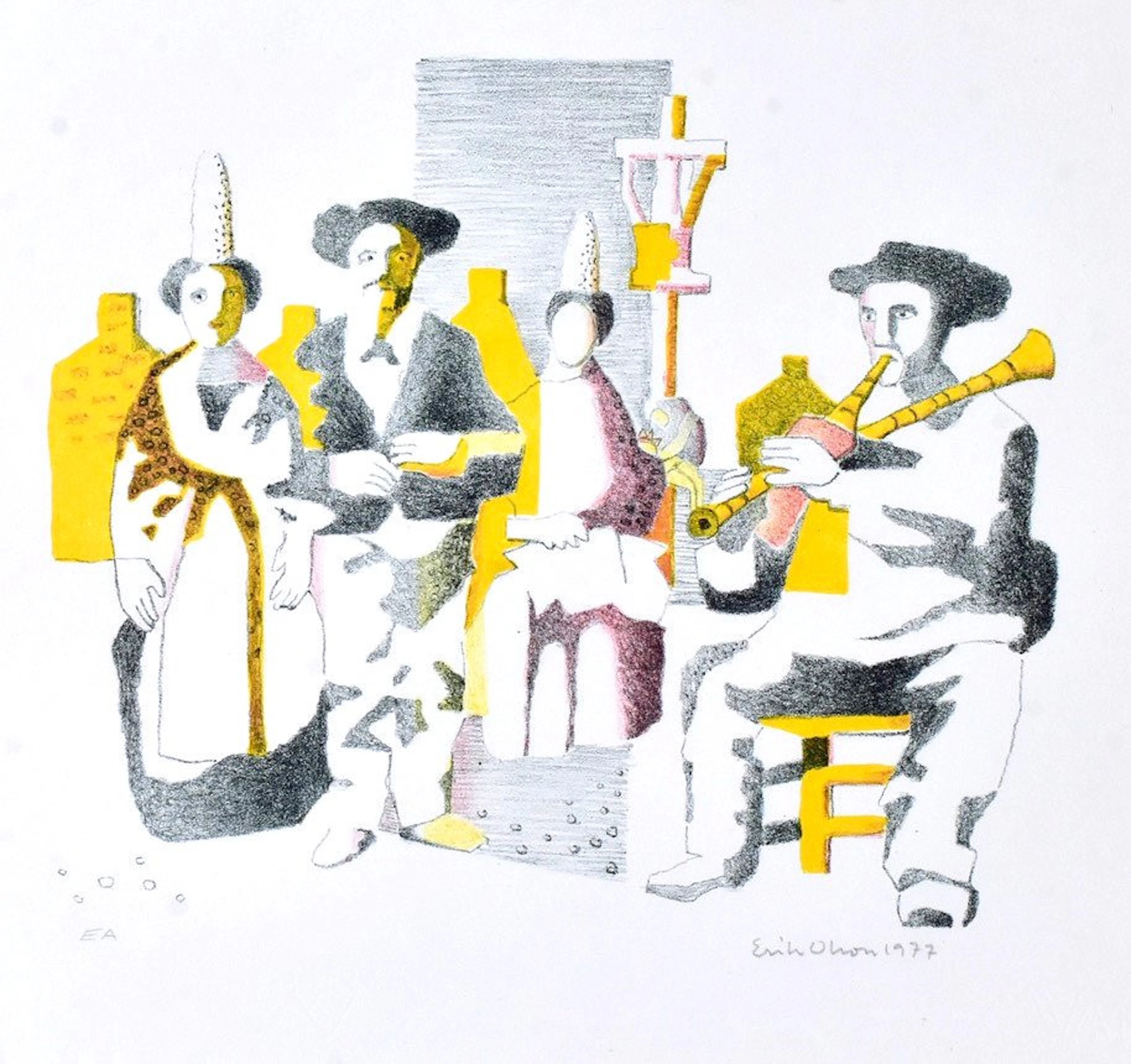ERIK OLSON. Färglitografi.