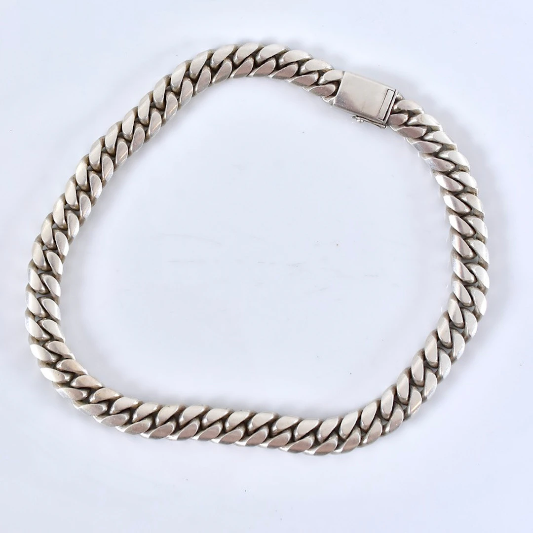 HALSKEDJA, manglad pansar, sterlingsilver.