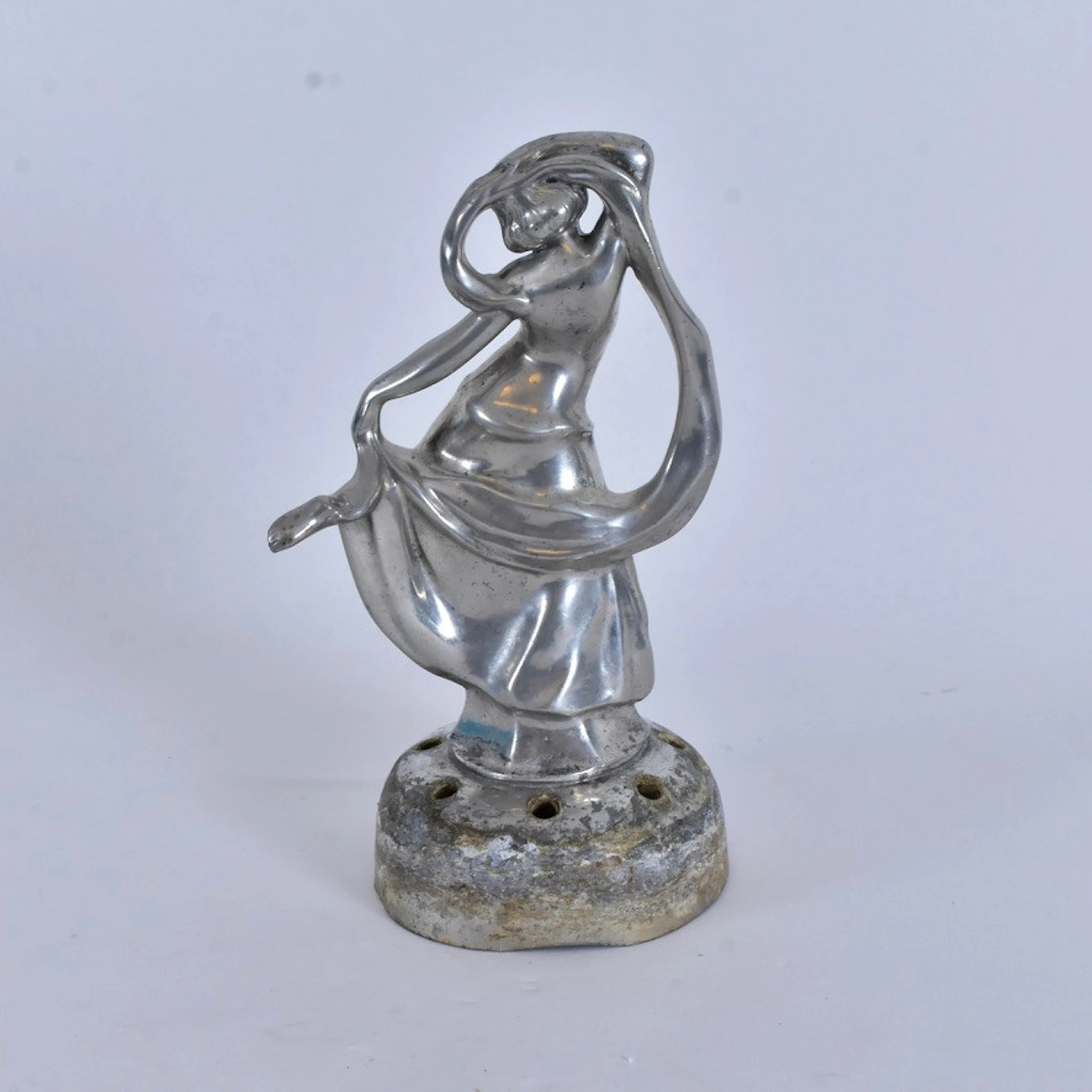 BLOMSTERUPPSATS, vitmetall, Art Deco, 1900-talets första hälft.