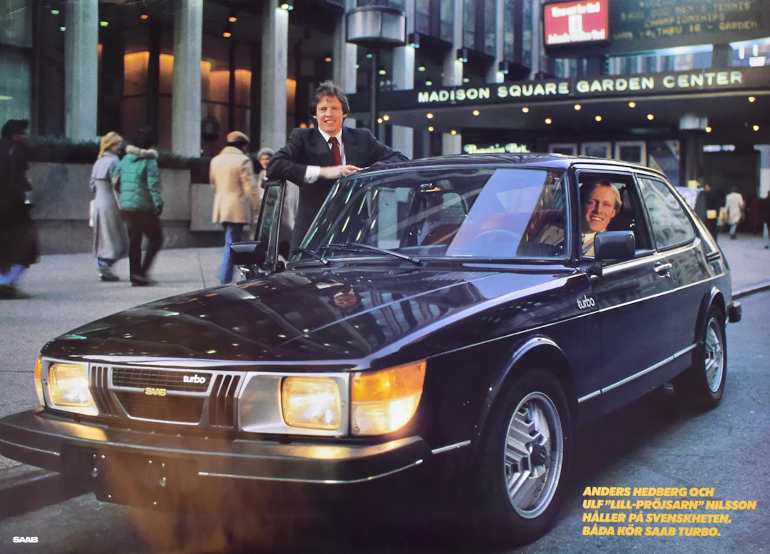 AFFI8SCH, offsettryck, Saab Turbo, Anders Hedbergh och Ulf "Lill-Pröjsan"