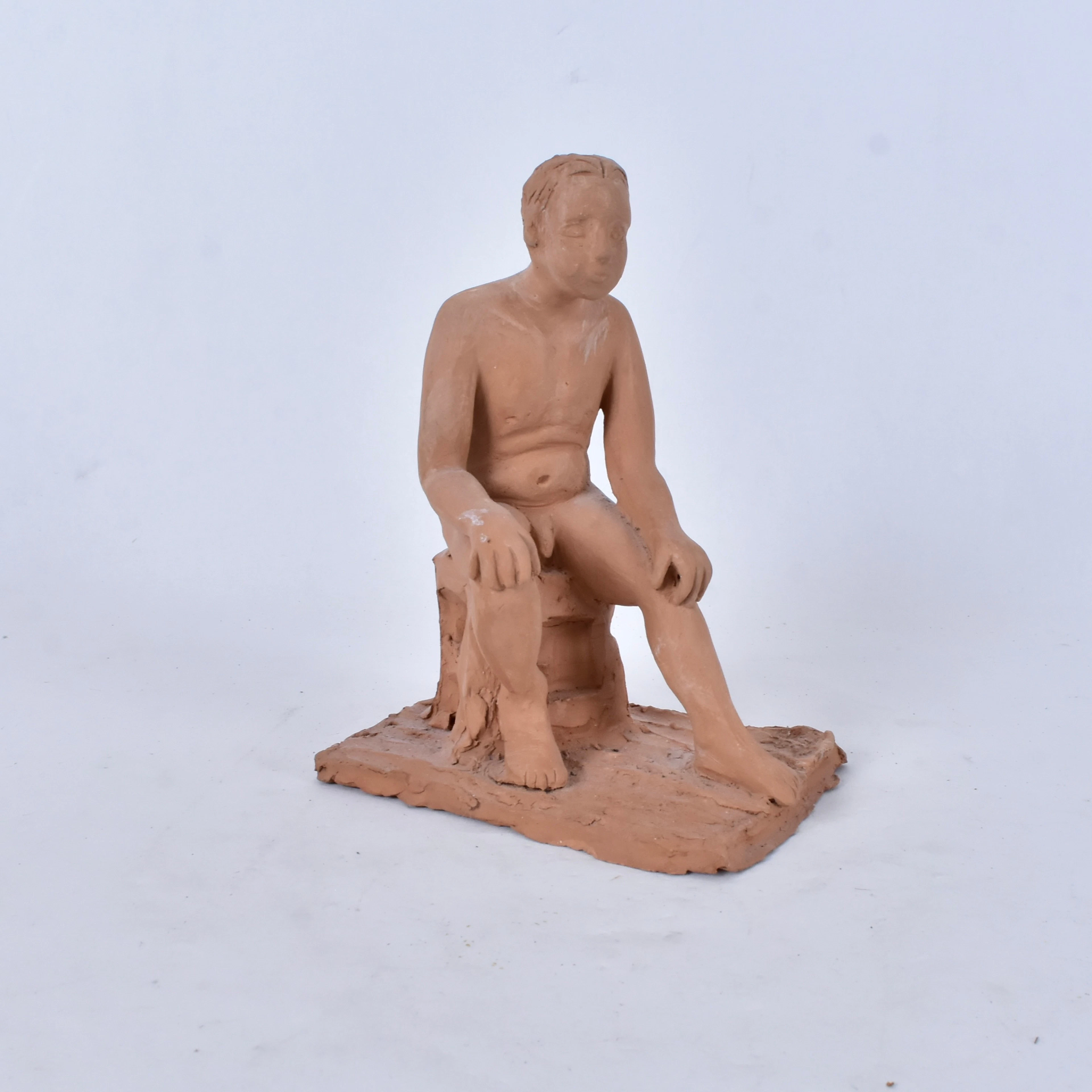 OIDENTIFIERAD KONSTNÄR. Skulptur, terrakotta, signerad och daterad 2002.