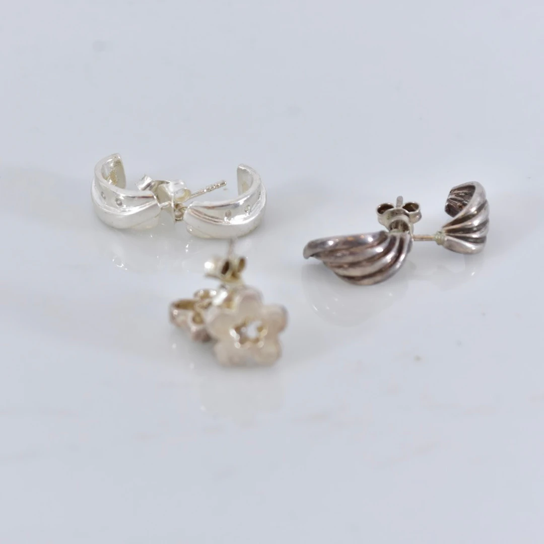 ÖRHÄNGEN, 3 par, sterlingsilver.