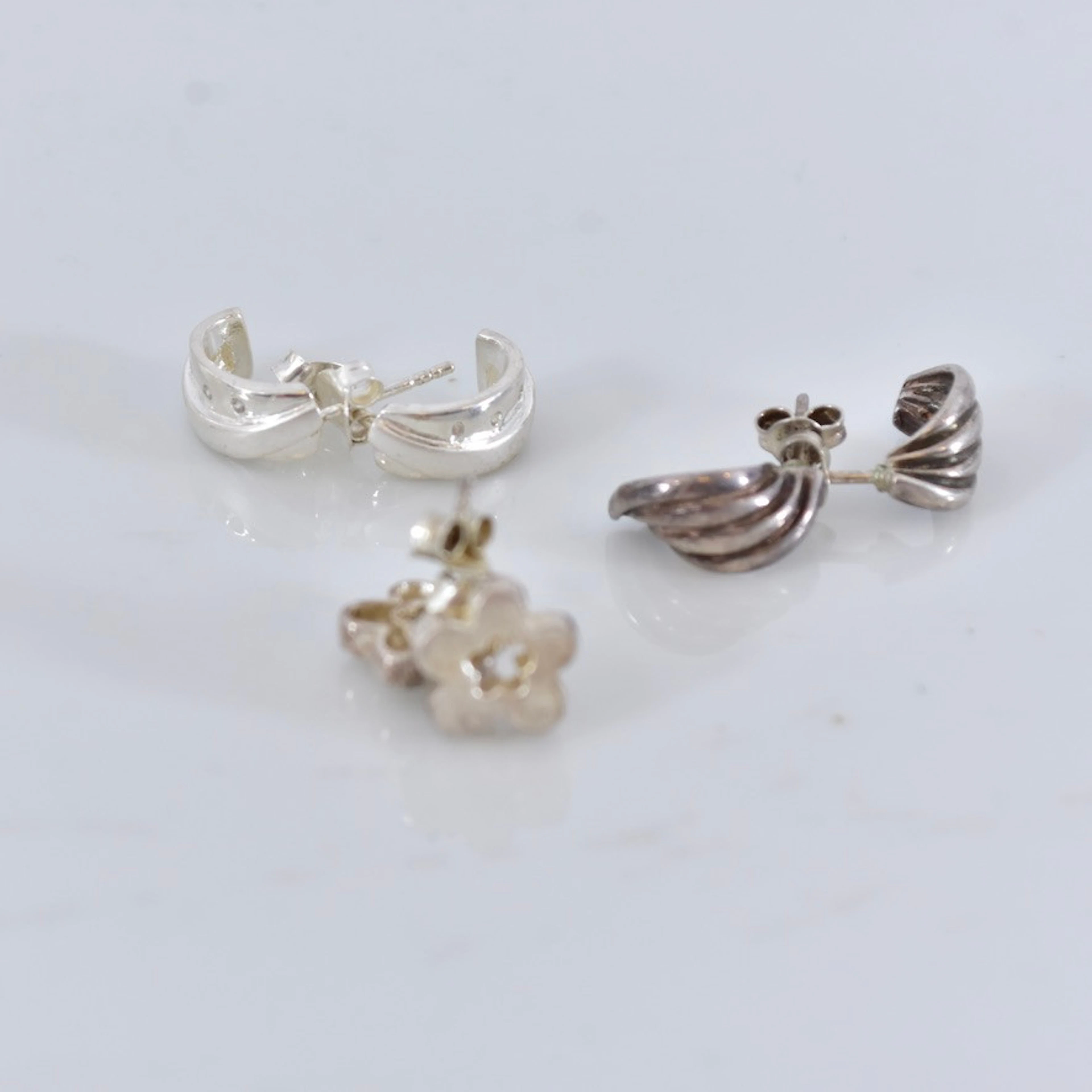 ÖRHÄNGEN, 3 par, sterlingsilver.