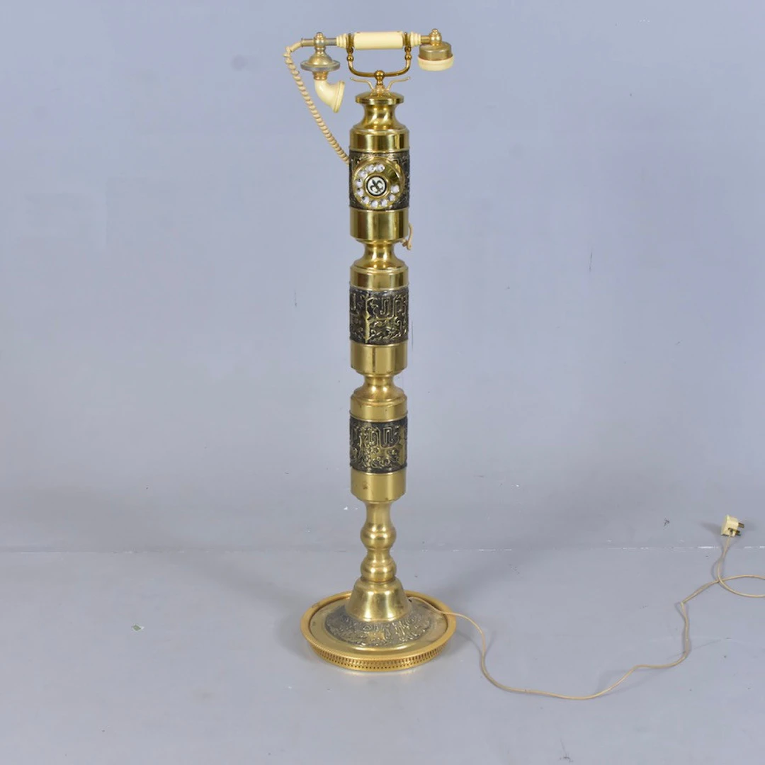 TELEFON, golvmodell, mässing/plast, 1900-talets andra del.
