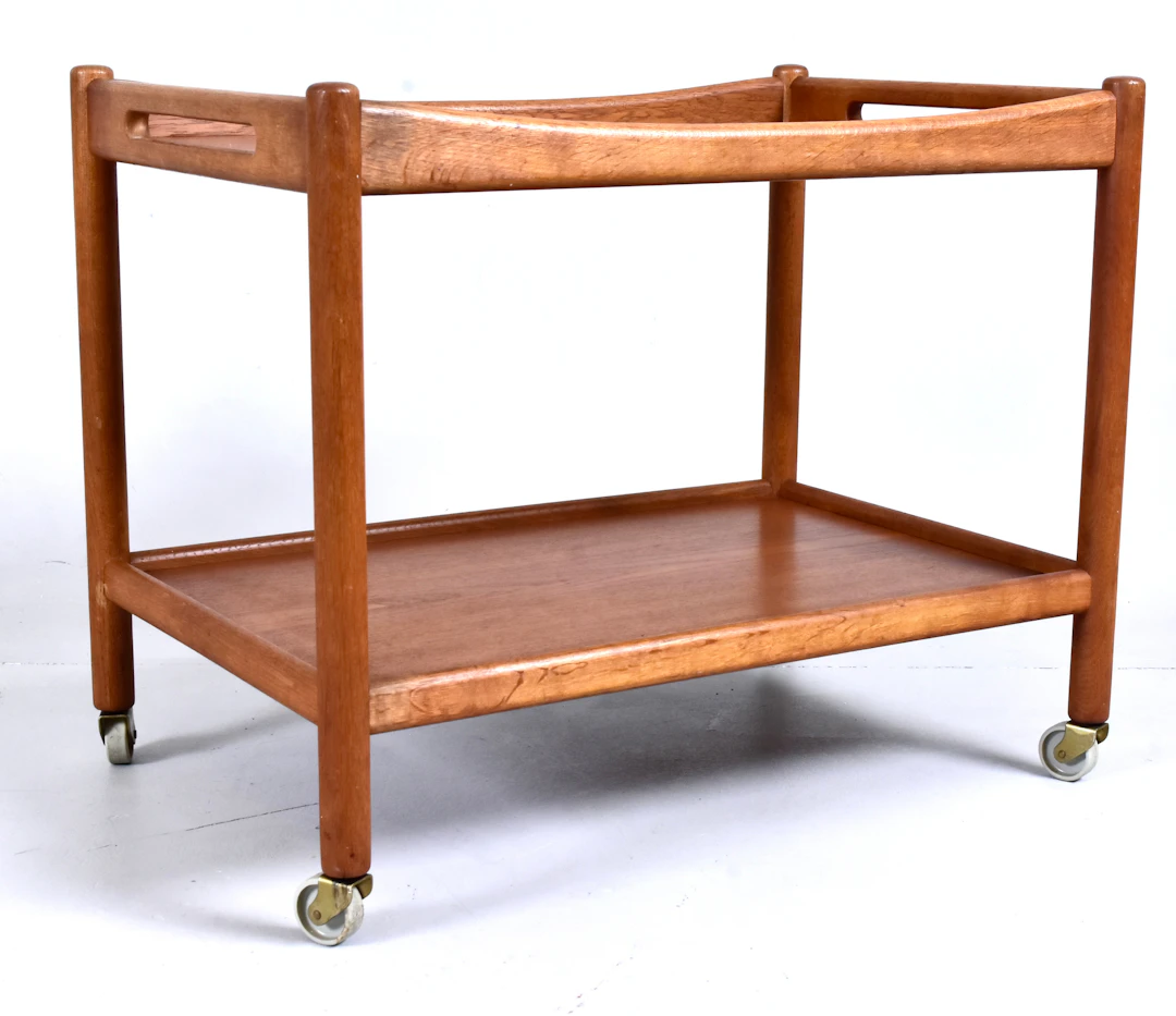 HANS J WEGNER. Serveringsvagn, ek/teak, för Andreas Tuck, 1950-tal.