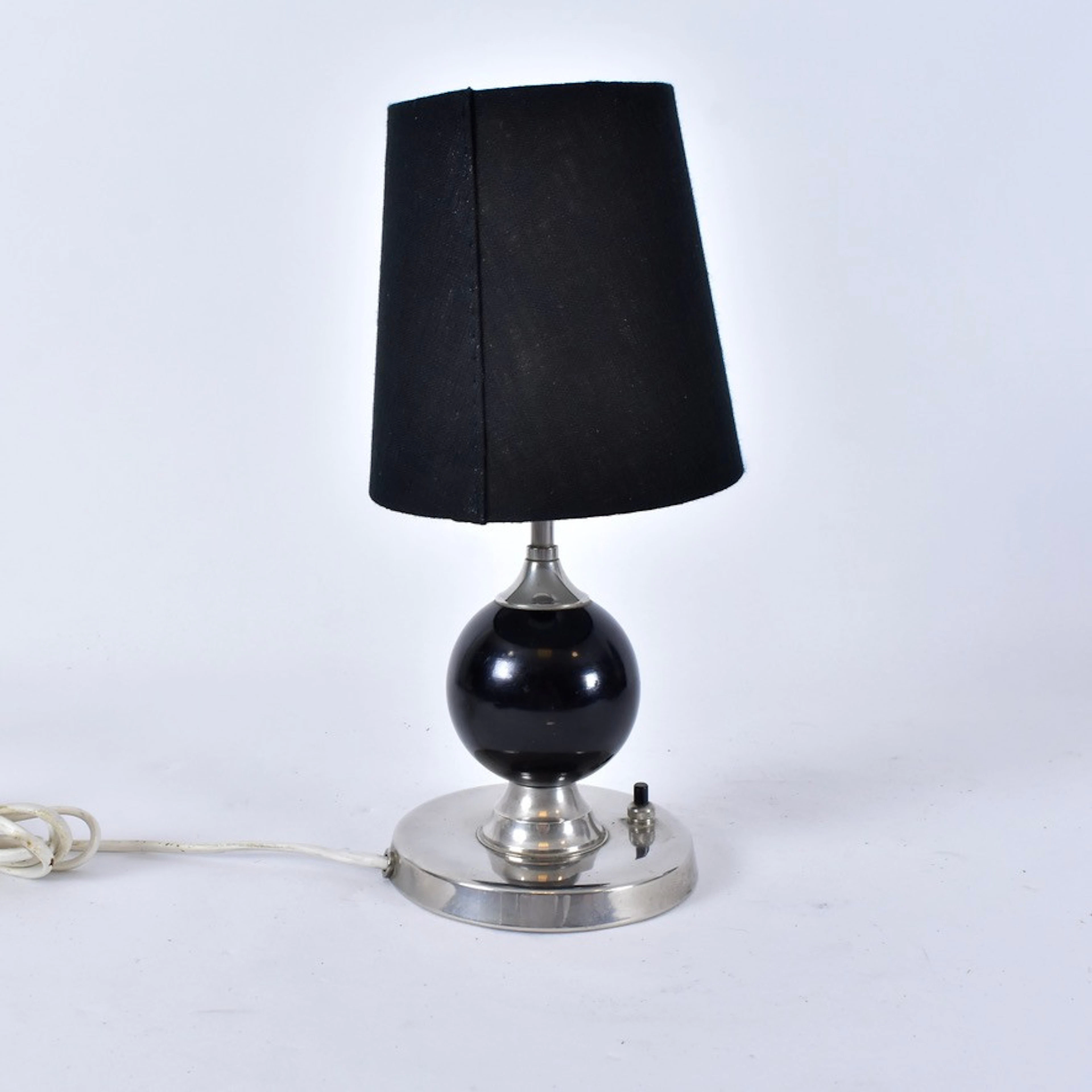 BORDSLAMPA, trä/vitmetall, Art Deco, 1920/30-tal.