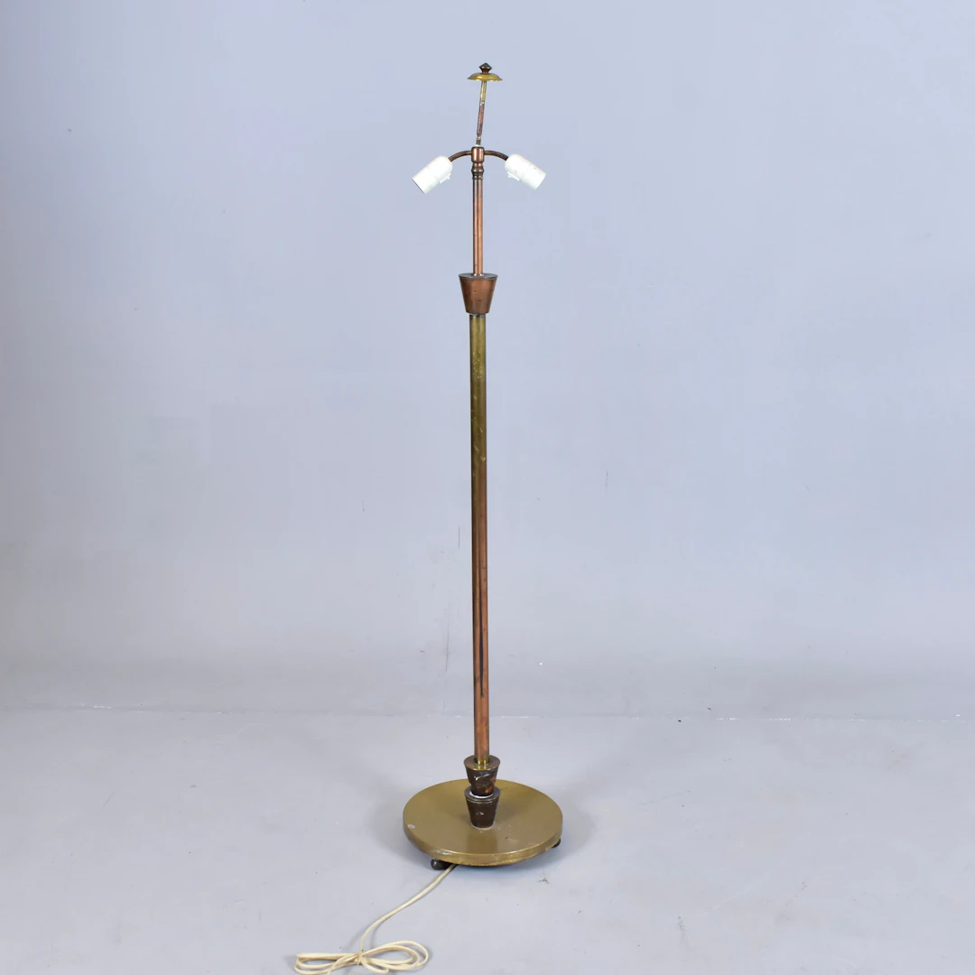 GOLVLAMPA, mässing/koppar, Art-Deco, 1920/30-tal.