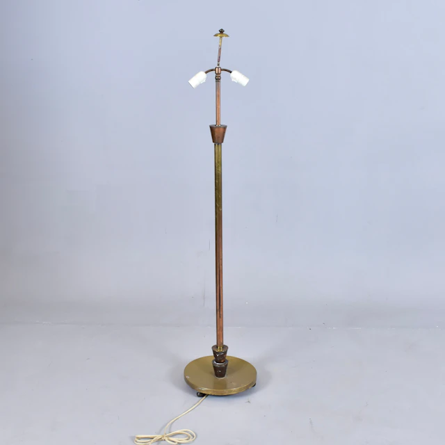 GOLVLAMPA, mässing/koppar, Art-Deco, 1920/30-tal.