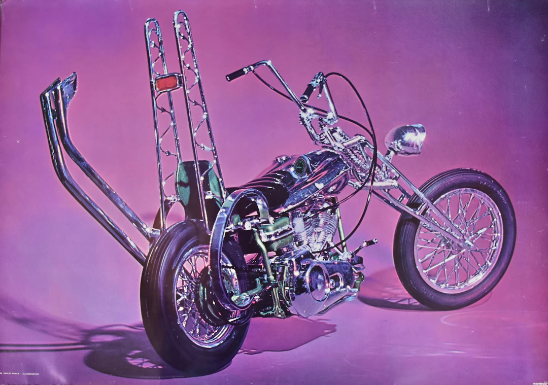 AFFISCH, offsettryck, Harley Davidson, Chopper, Scandercor, 1972.