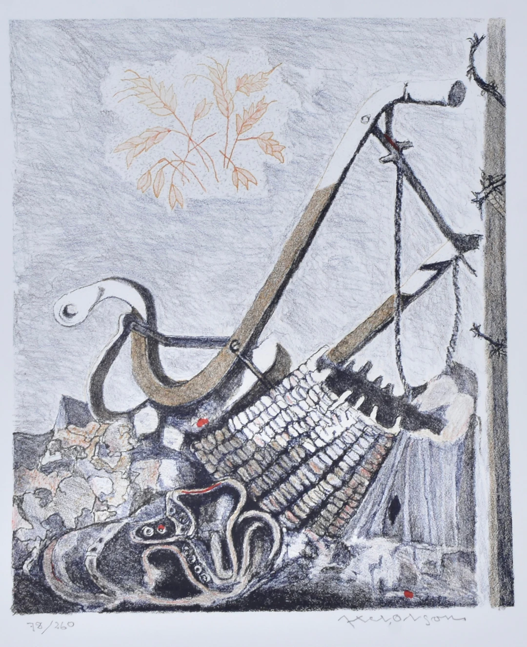 AXEL OLSON. Färglitografi.