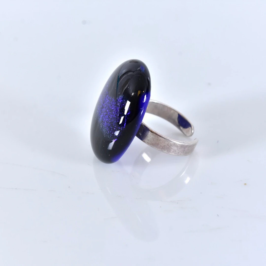 RING, modernistisk, akryl och sterlingsilver.
