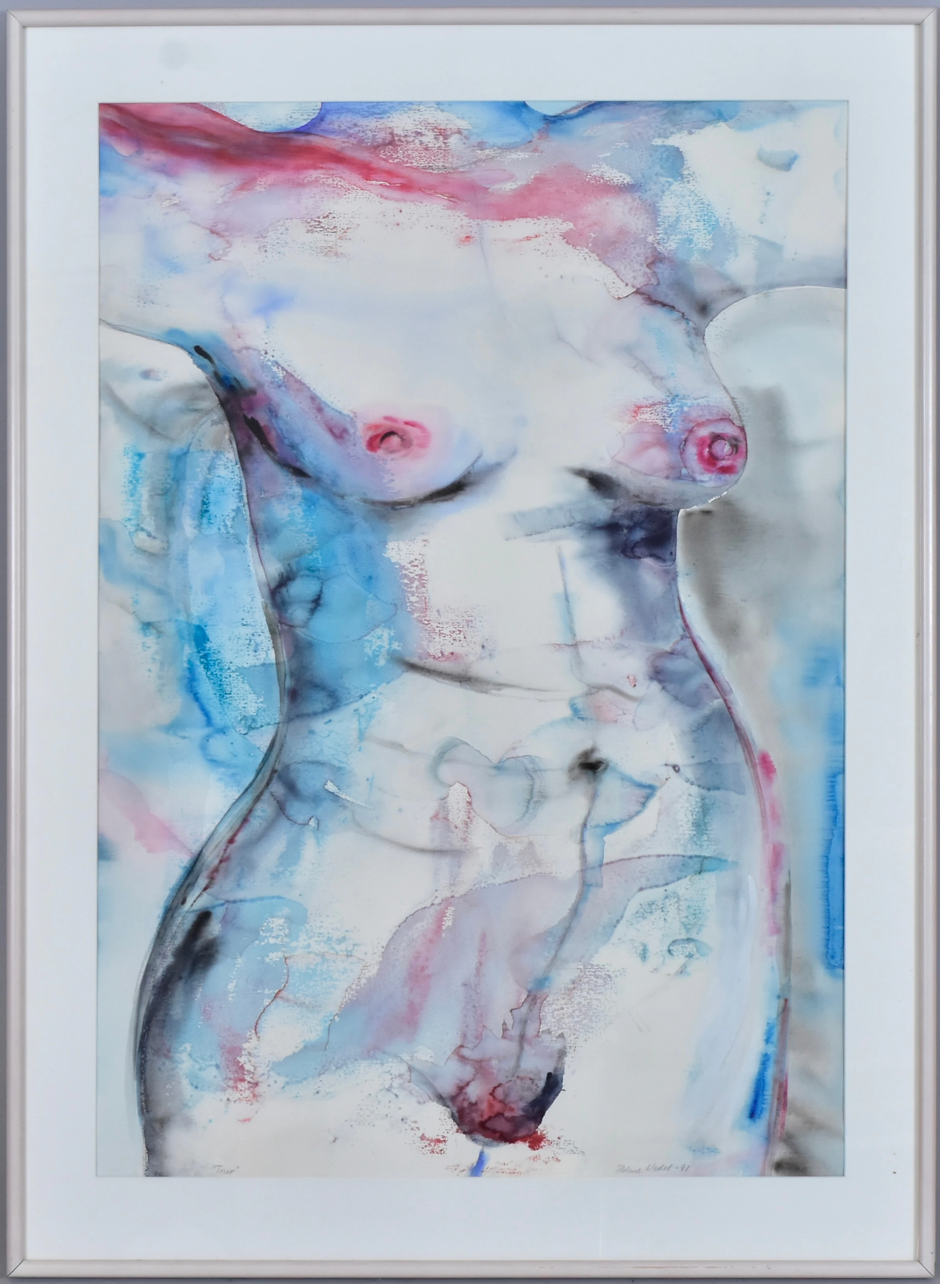 HELENE WEDEL. Akvarell, "Torso".