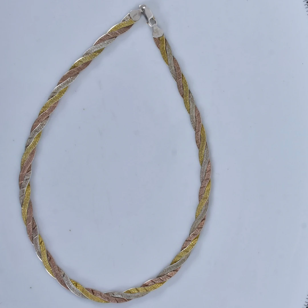 COLLIER, trefärgat sterlingsilver, Italy.