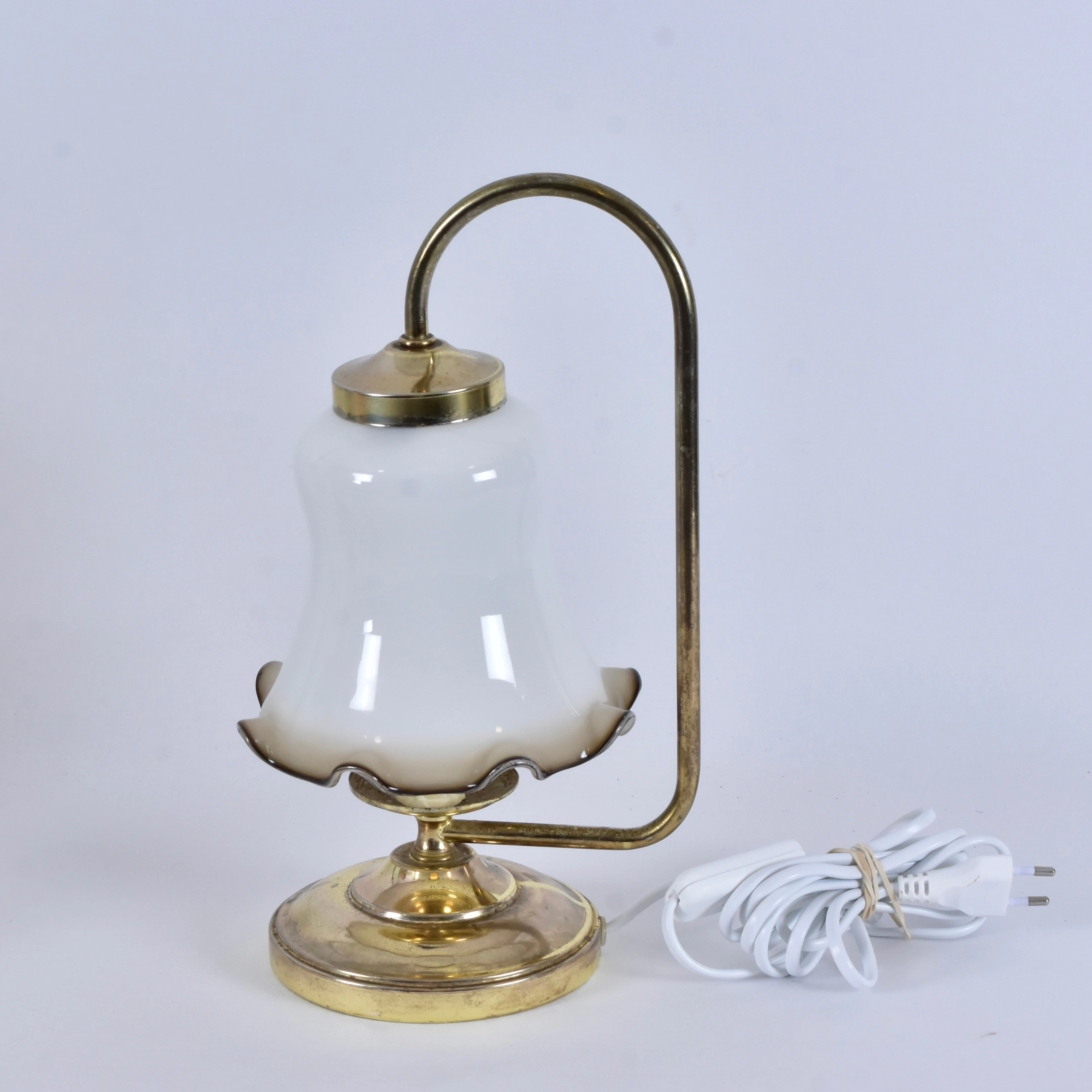 BORDSLAMPA, Metall/glas, 1900-tal.