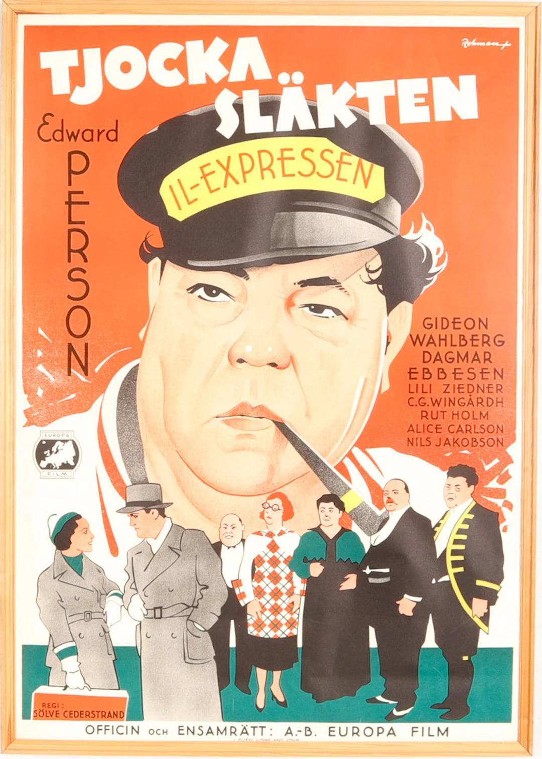 FILMAFFISCH, färglitografiskt tryck, "Tjocka Släkten", 1935.
