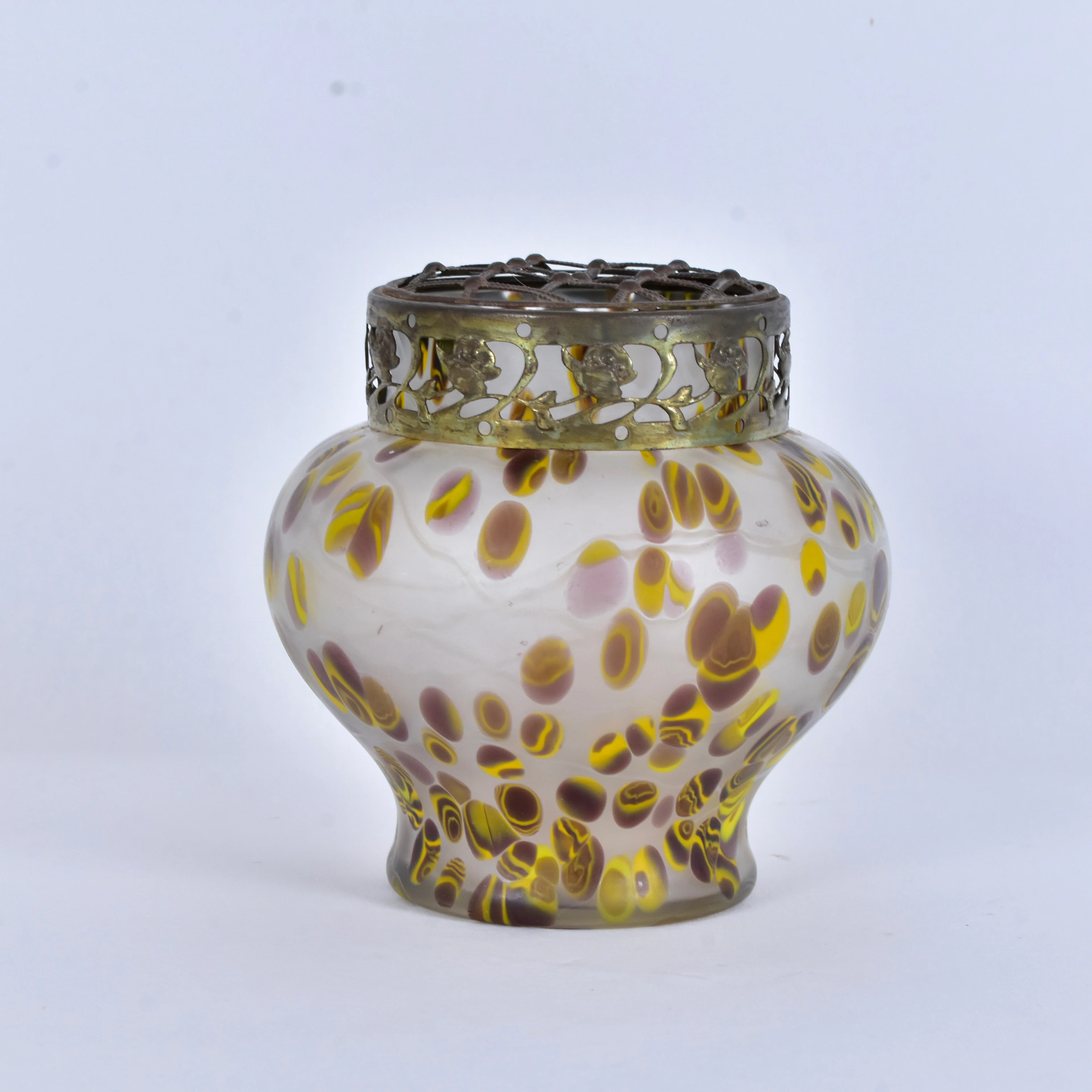 BLOMSTERVAS, glas med metallmontage, Wilhelm Kralik u Söhne.
