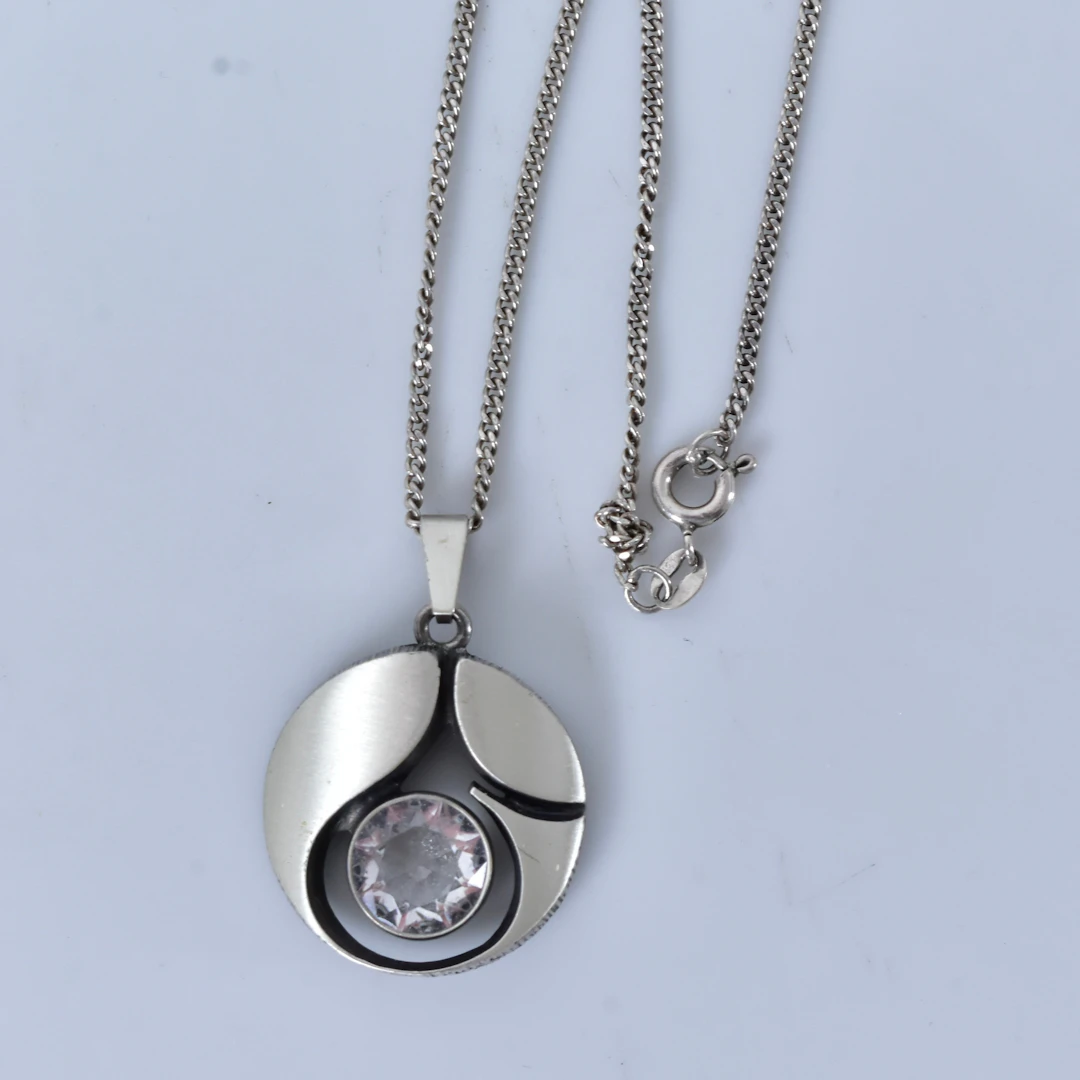 STEN & LAINE. hänge, sterlingsilver med facettslipad sten.