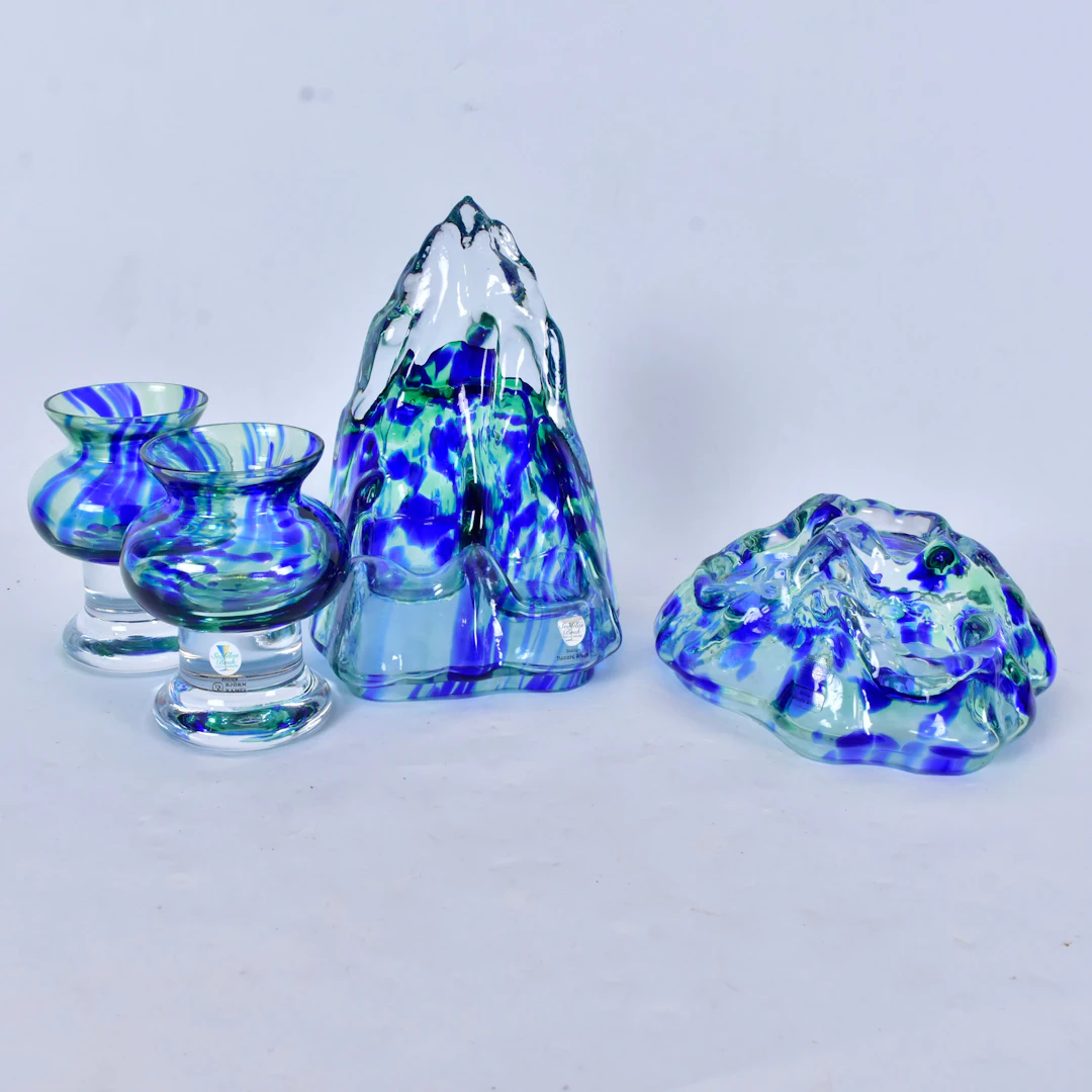 LJUSLYKTOR, 4 st, glas, SEA glasbruk.