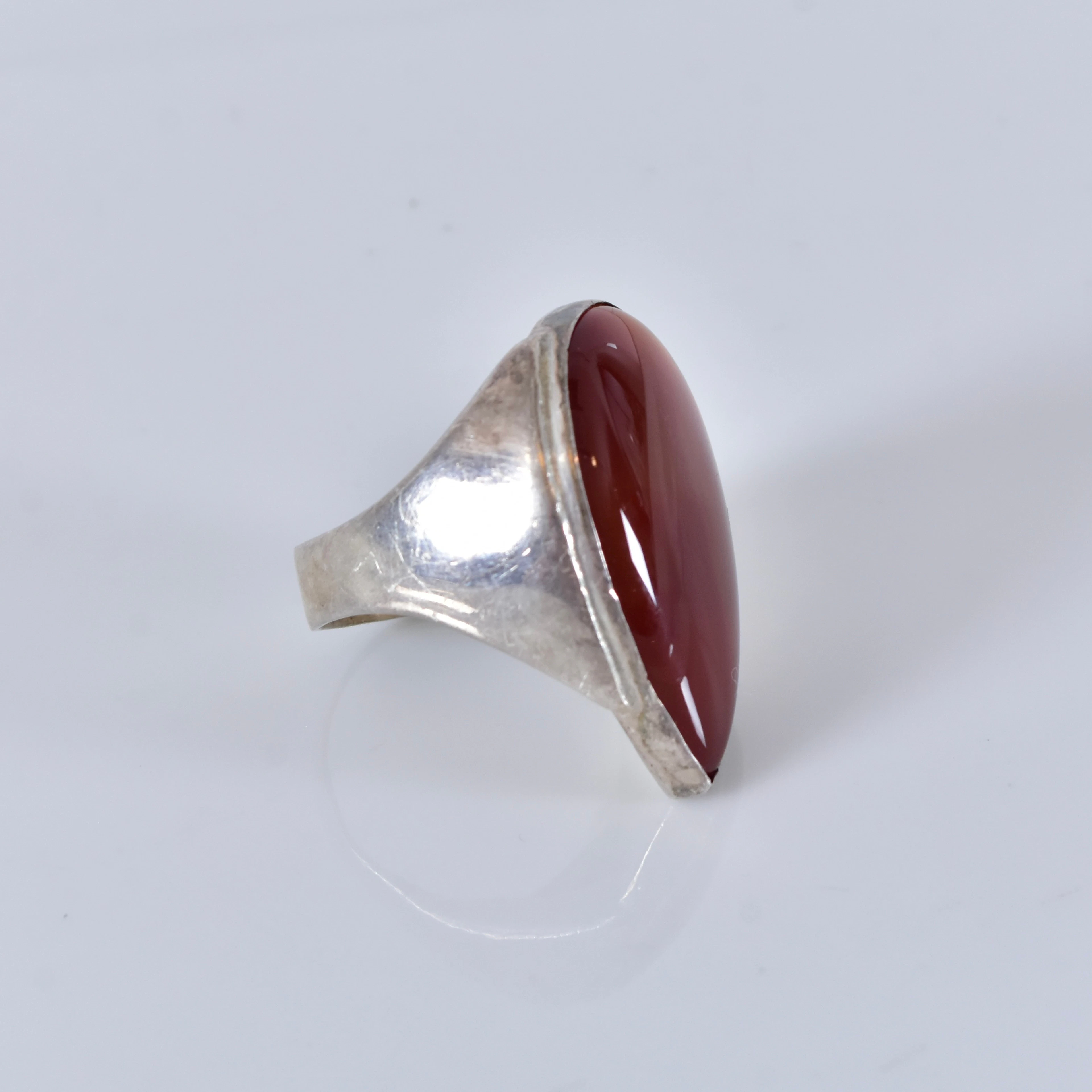 RING MED KARNEOL, silver.