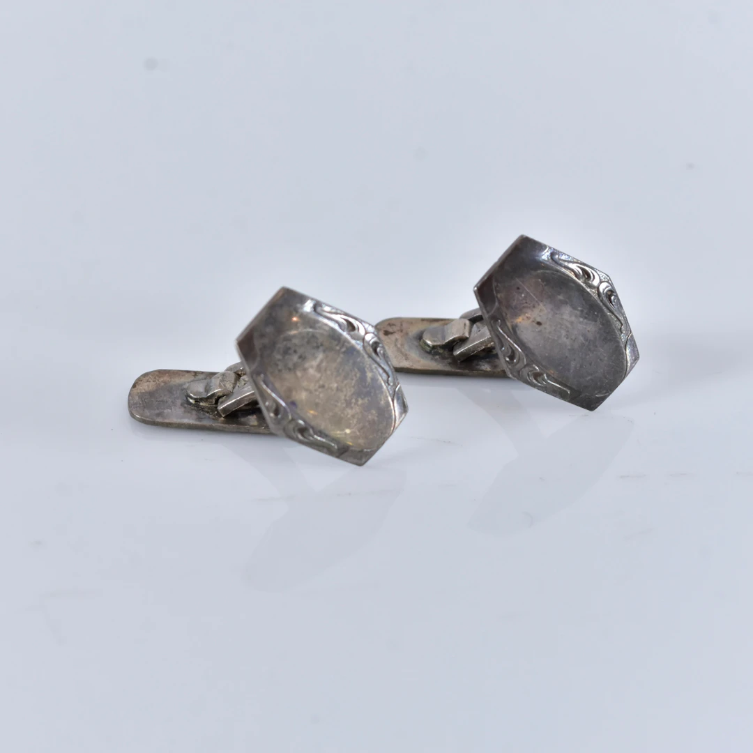 MANSCHETTKNAPPAR, silver, Ekström och Blohm Falköping 1946.