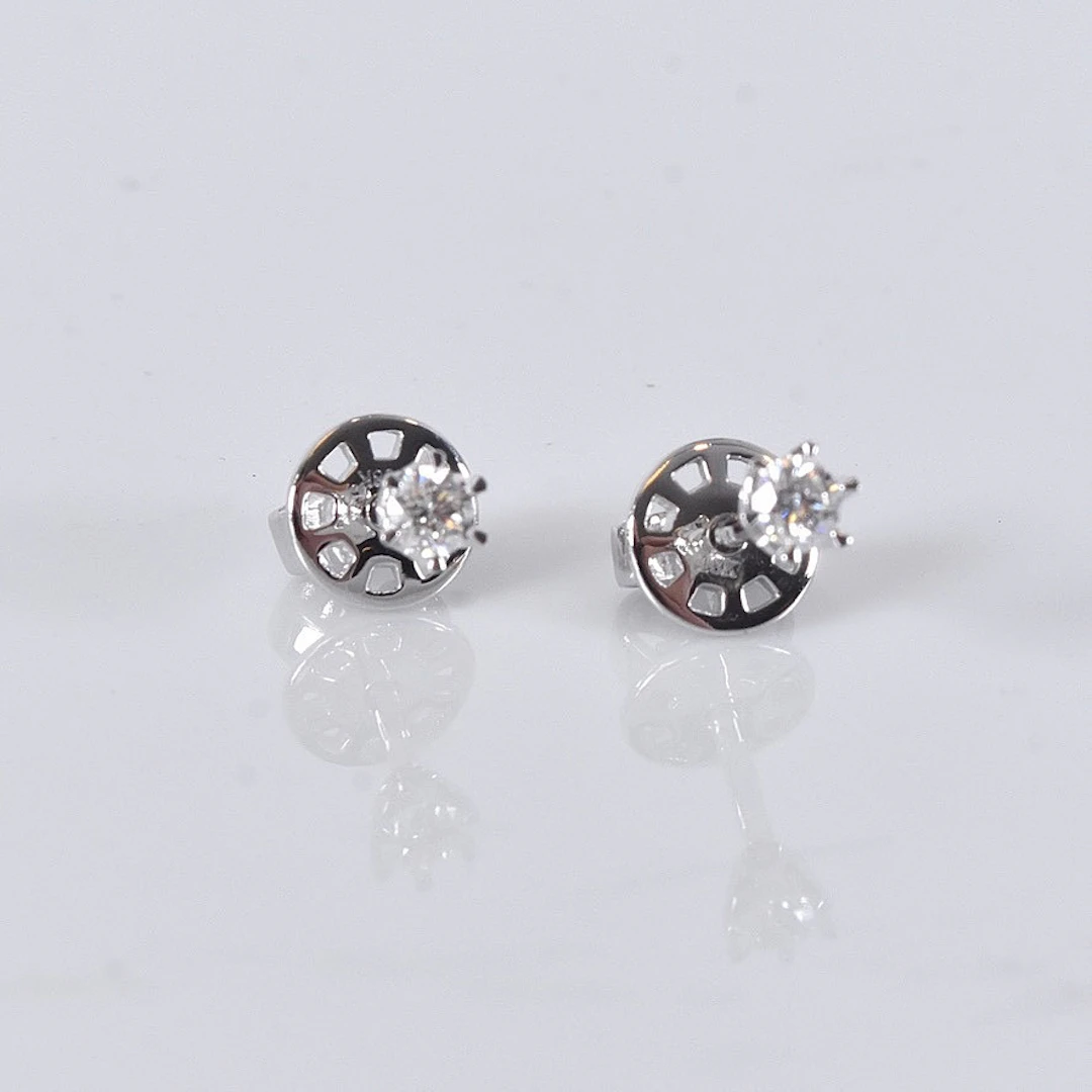 ENSTENSÖRHÄNGEN, 0,17ct, vitguld 18K.