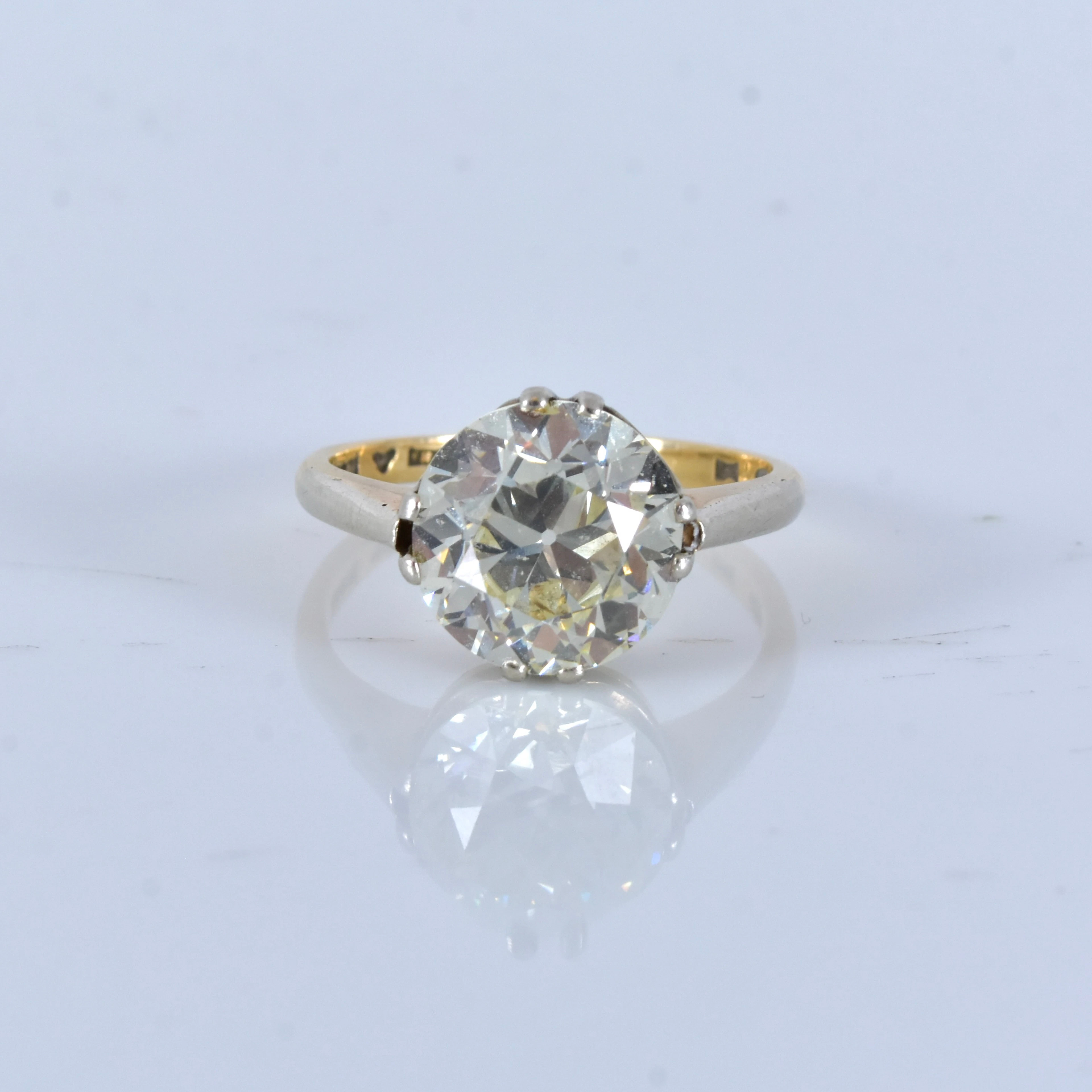 ENSTENSRING, 3,10ct, rödguld 18K.