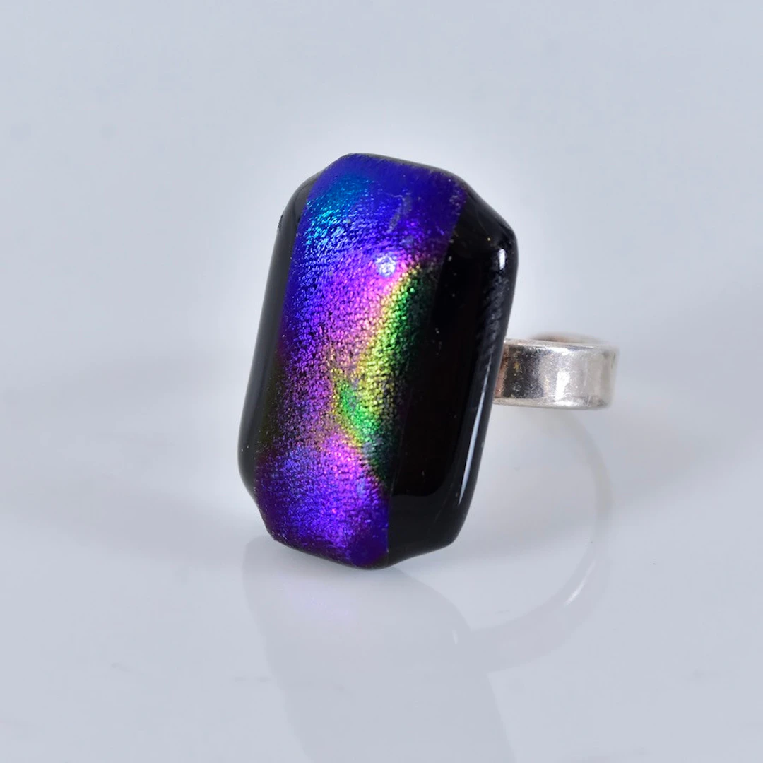 RING, modernistisk, akryl och sterlingsilver.