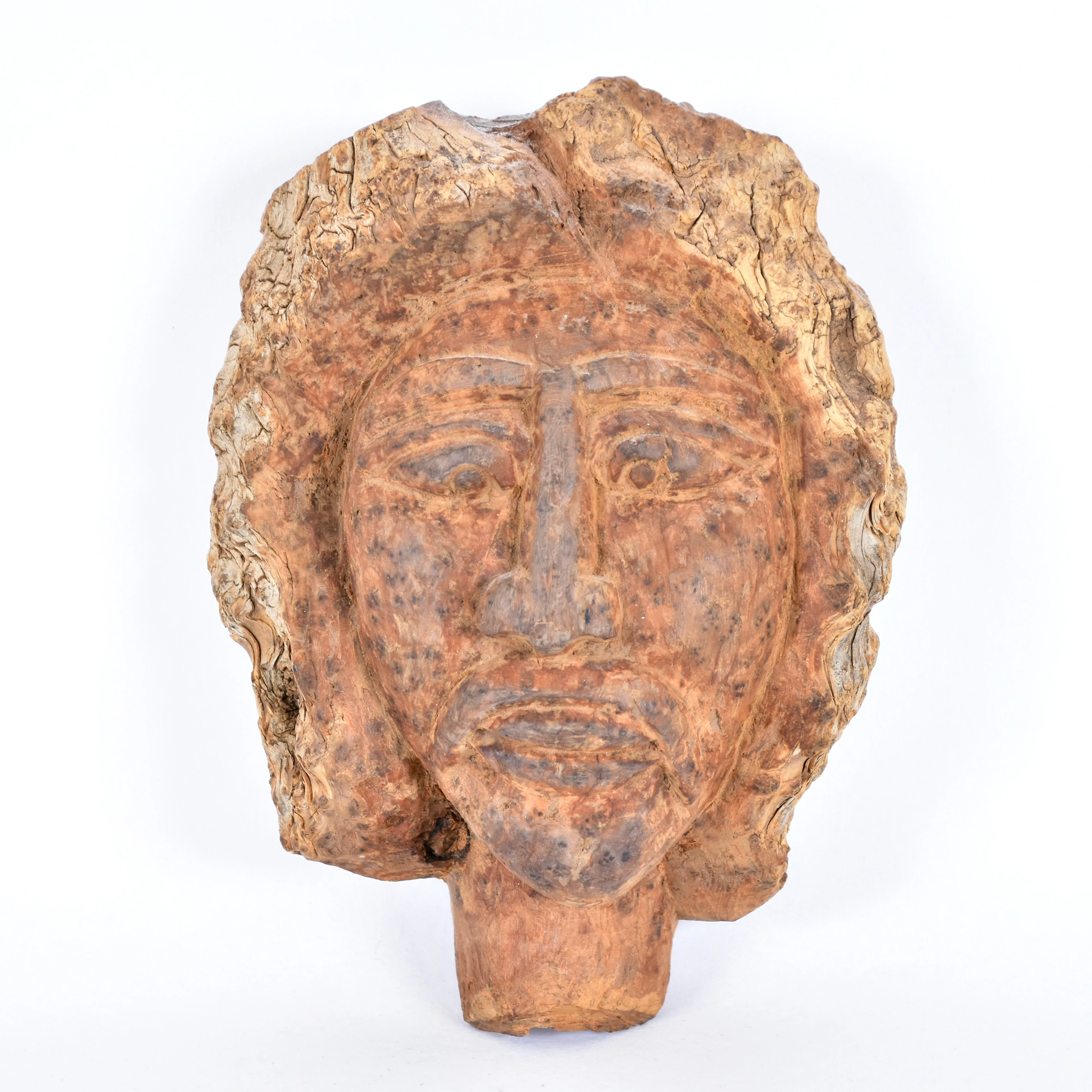 RELIEF, skuren rot, afrikanskt ansikte.