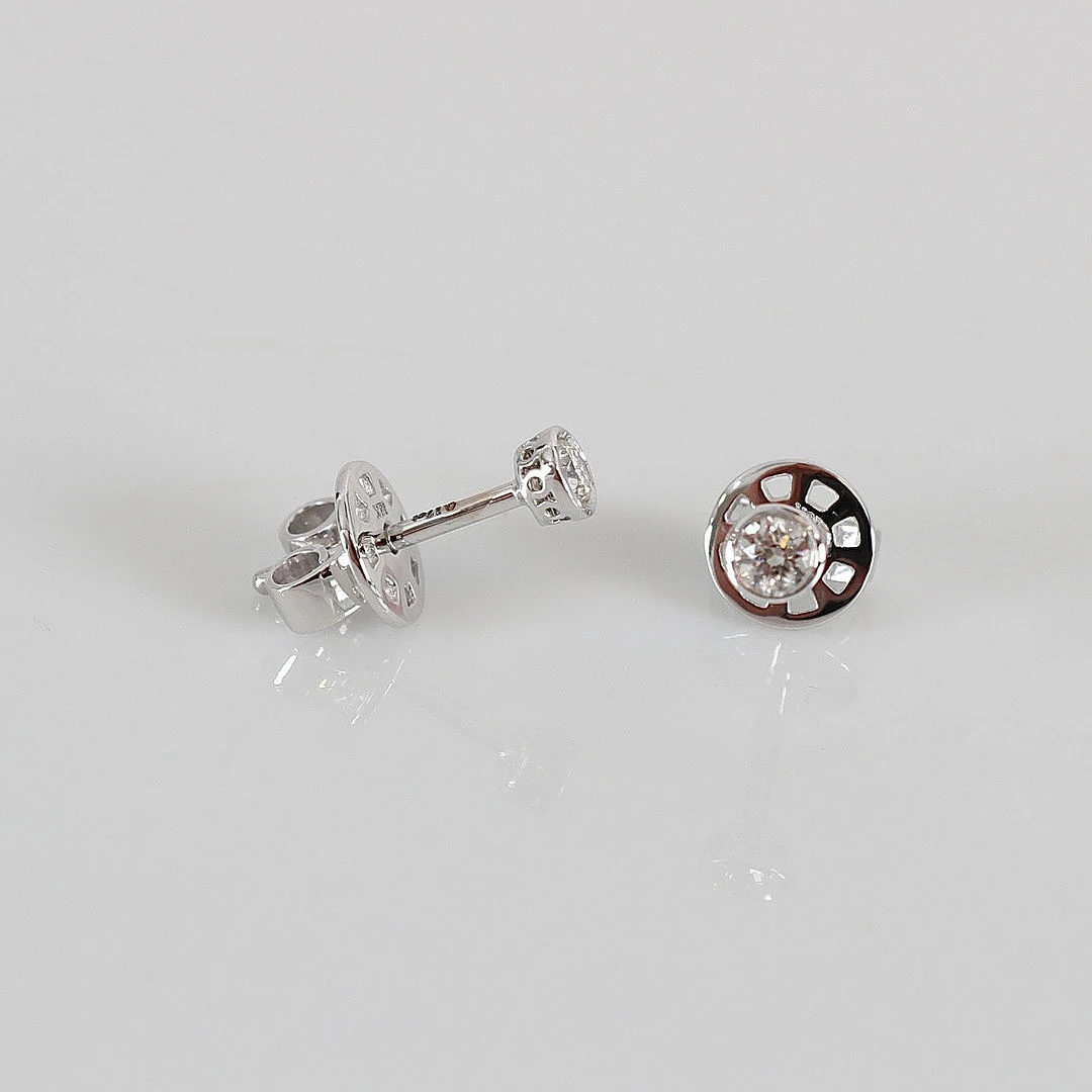 ENSTENSÖRHÄNGEN, 0,16ct, vitguld 18K.