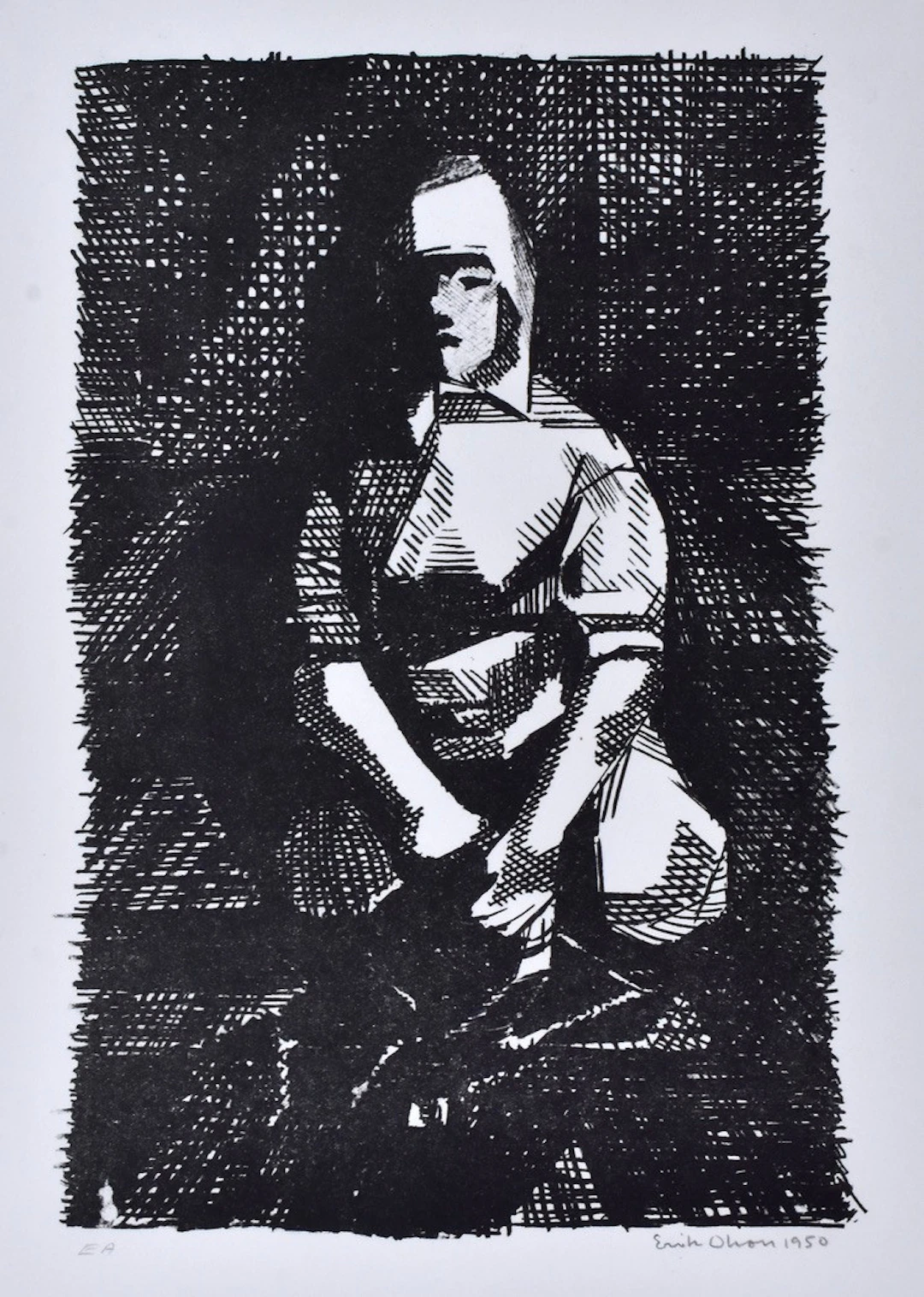 ERIK OLSON. Litografi.