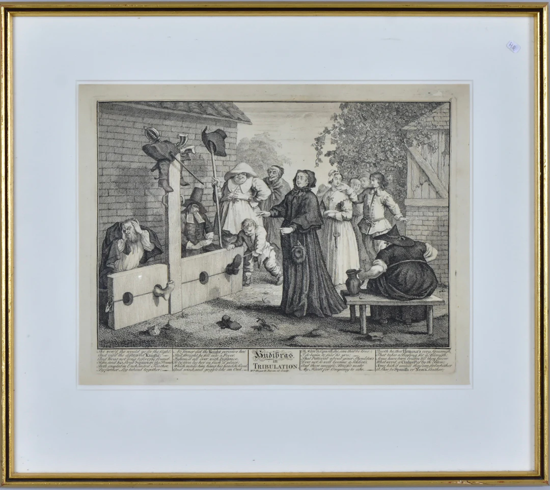 WILLIAM HOGARTH. kopparstick, "Hudibras in Tribulation" 1726.