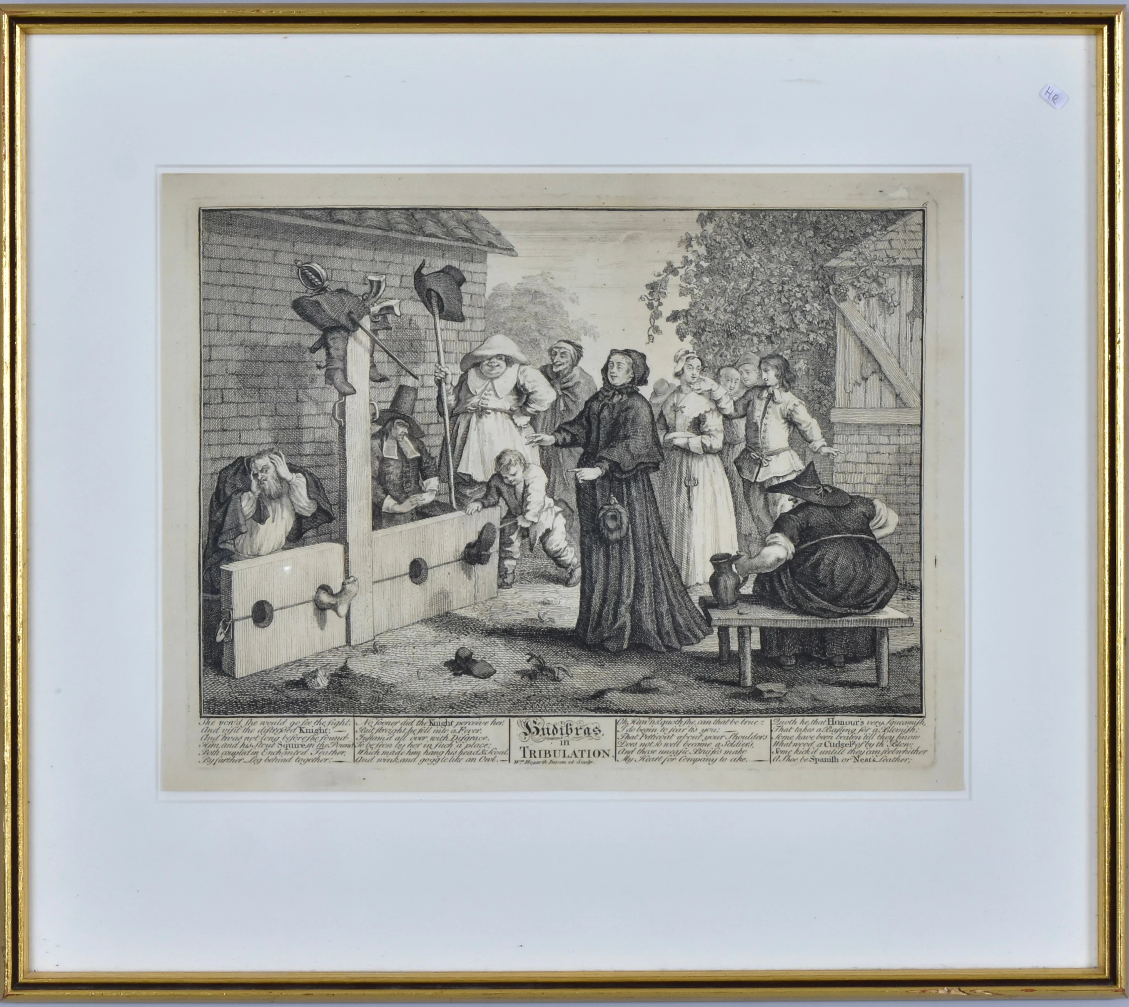 WILLIAM HOGARTH. kopparstick, "Hudibras in Tribulation" 1726.