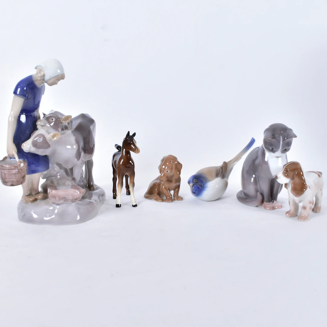 FIGURINER 5 + 1, Bing & Gröndahl respektive Beswick.