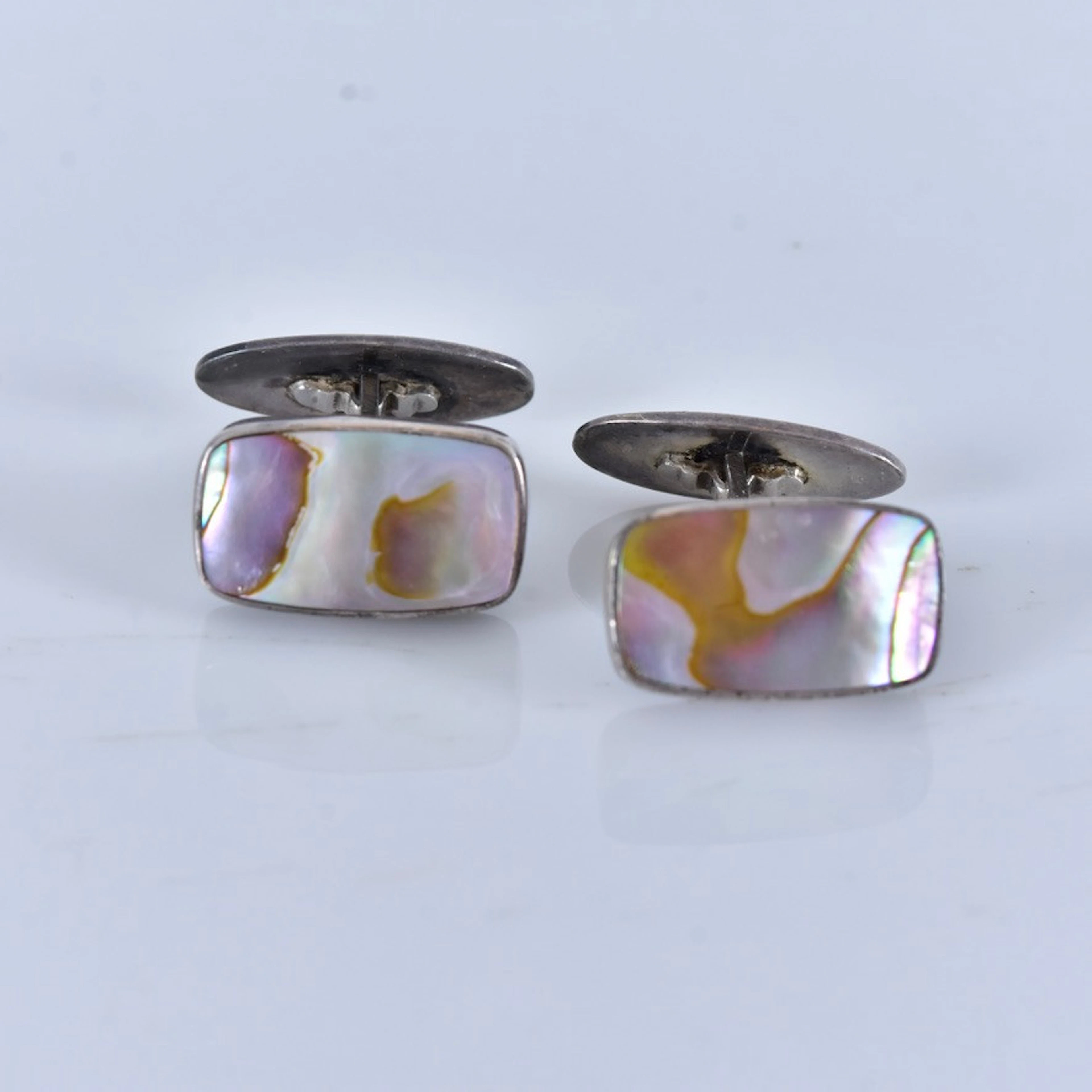 MANSCHETTKNAPPAR, med pärlemor, Palle Bisgaard Danmark, sterlingsilver.