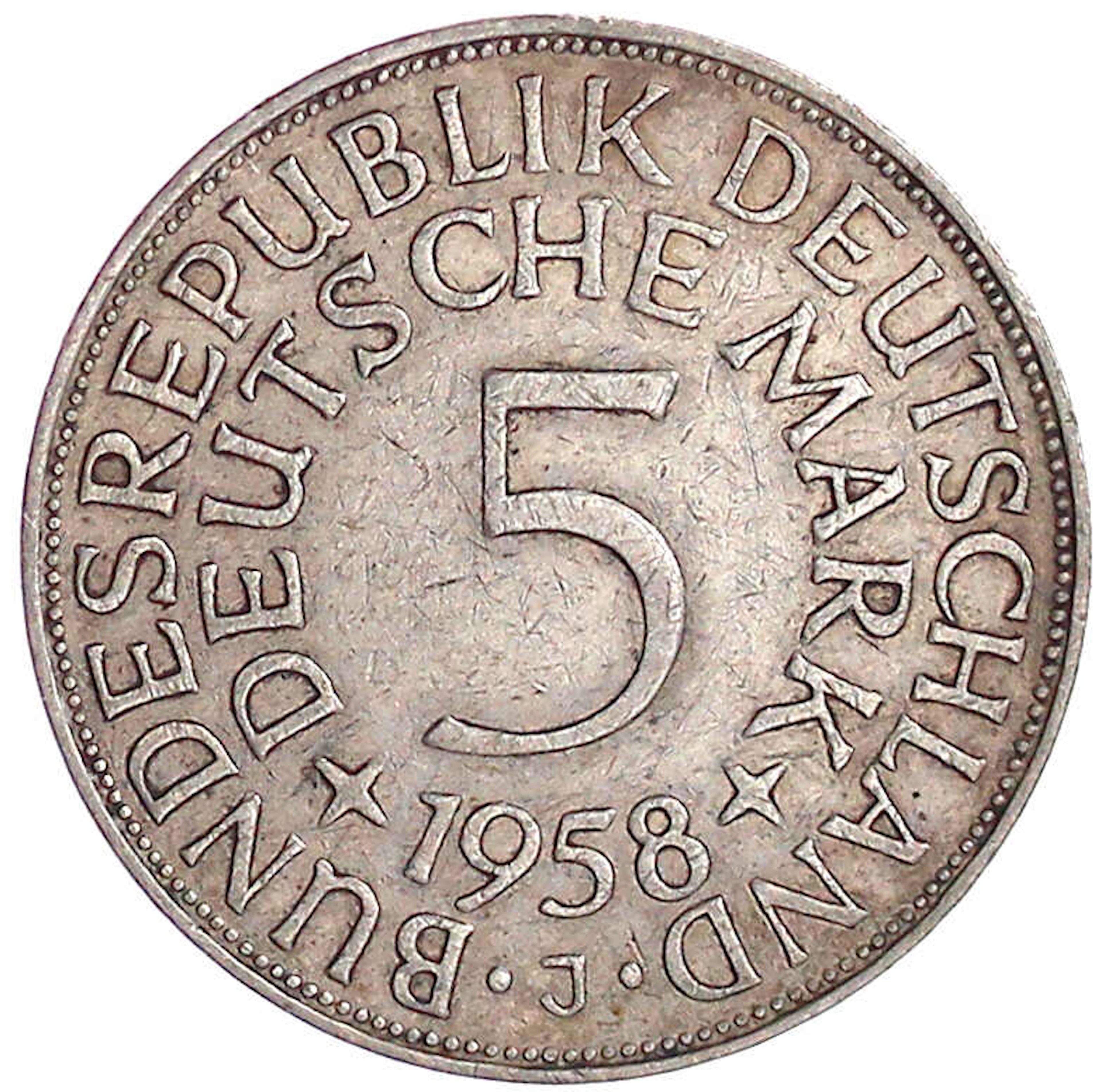 Münzen der Bundesrepublik Deutschland, Kursmünzen, 5 Deutsche Mark