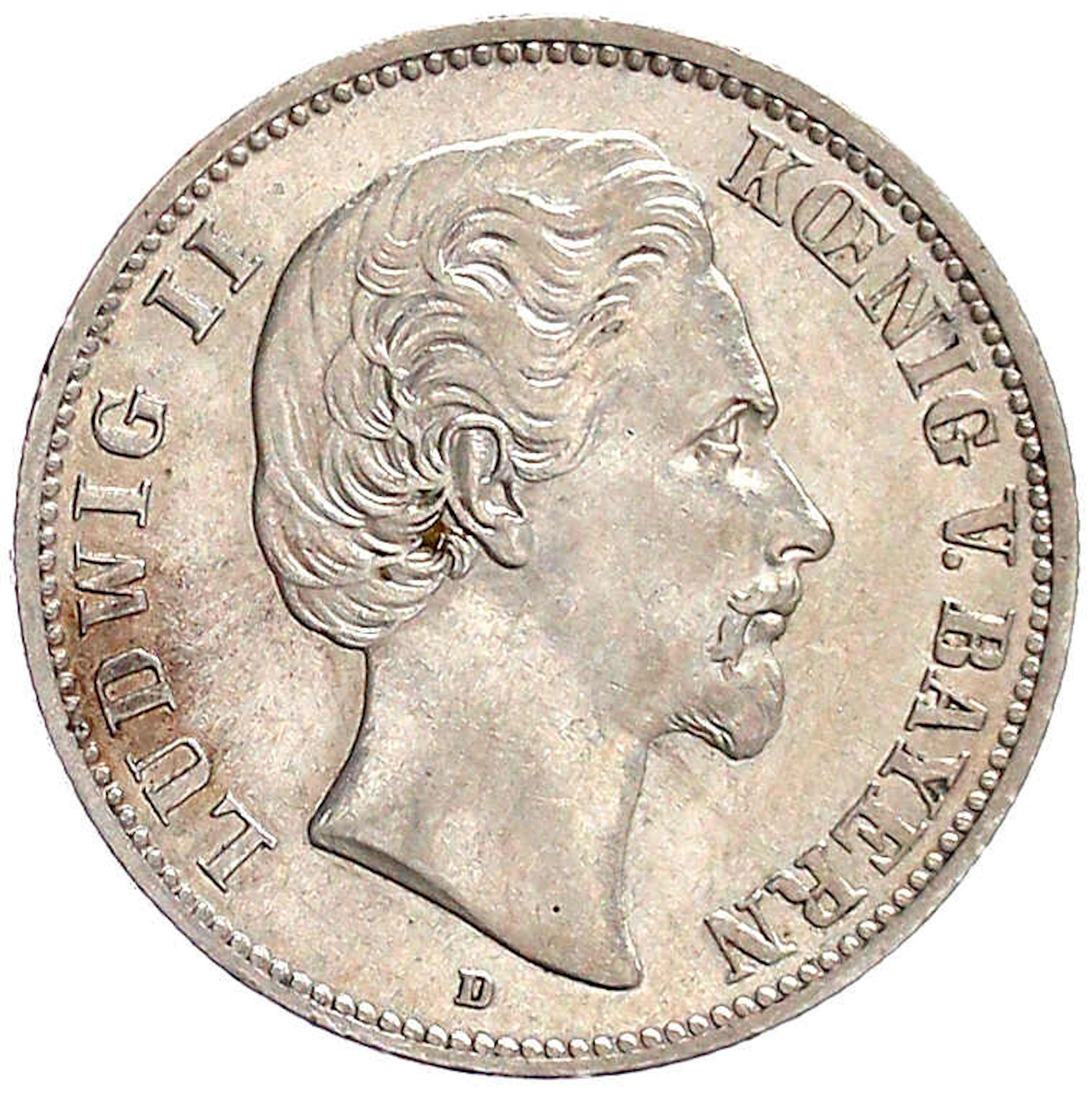 Reichssilbermünzen J. 19-178, Bayern, Ludwig II., 1864-1886