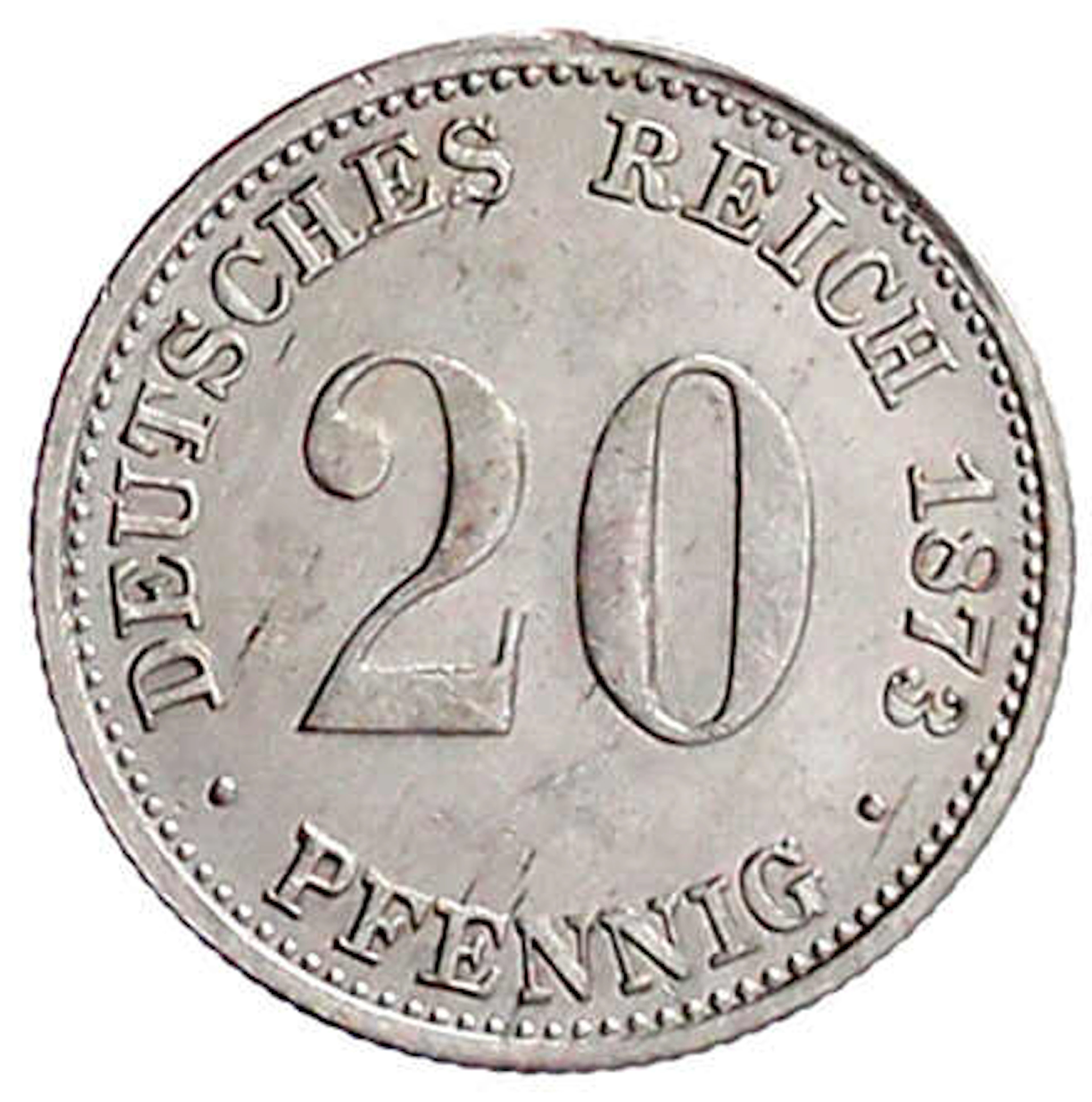 Reichskleinmünzen, 20 Pfennig kleiner Adler, Silber 1873-1877