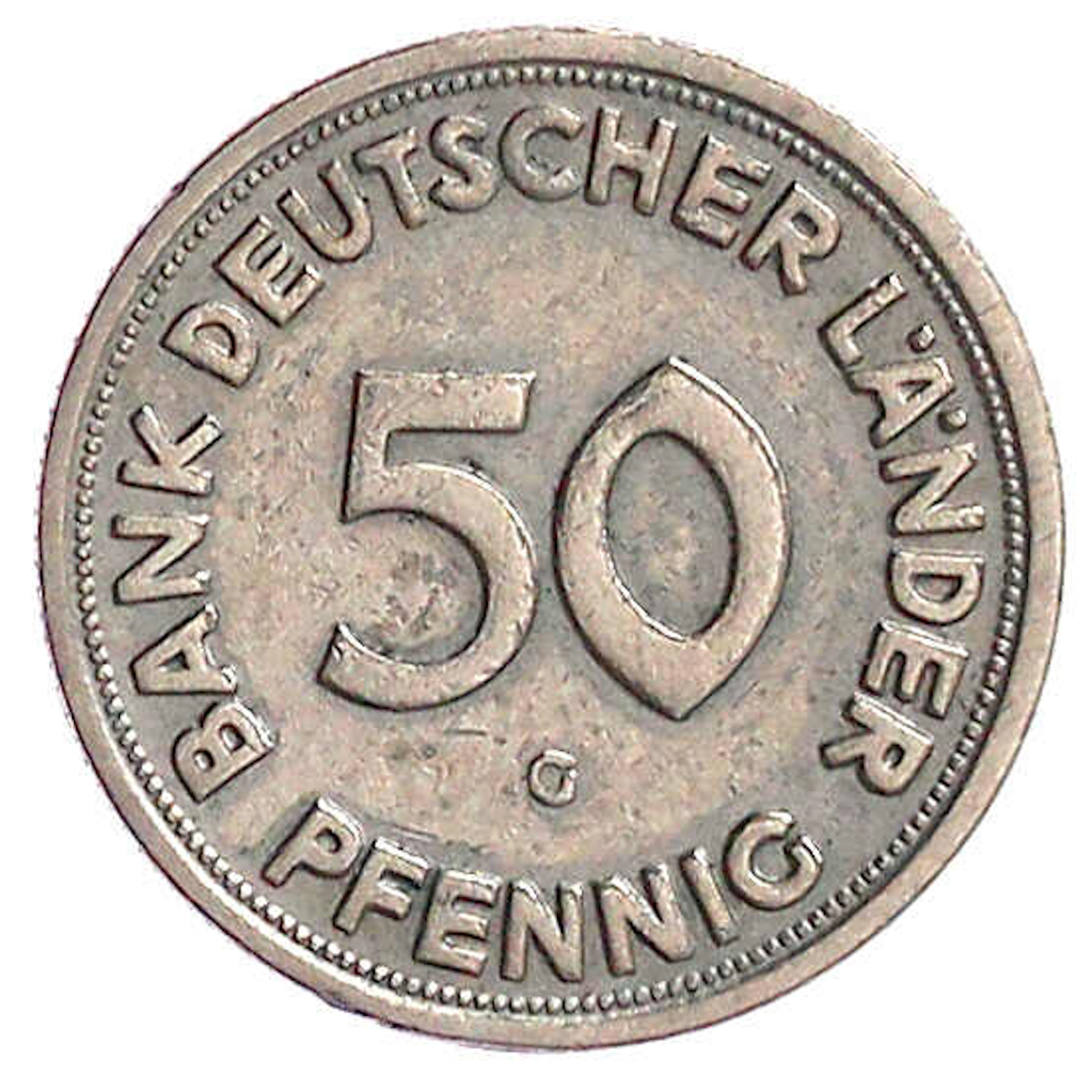 Münzen der Bundesrepublik Deutschland, Kursmünzen, 50 Pfennig, Kupfer/Nickel