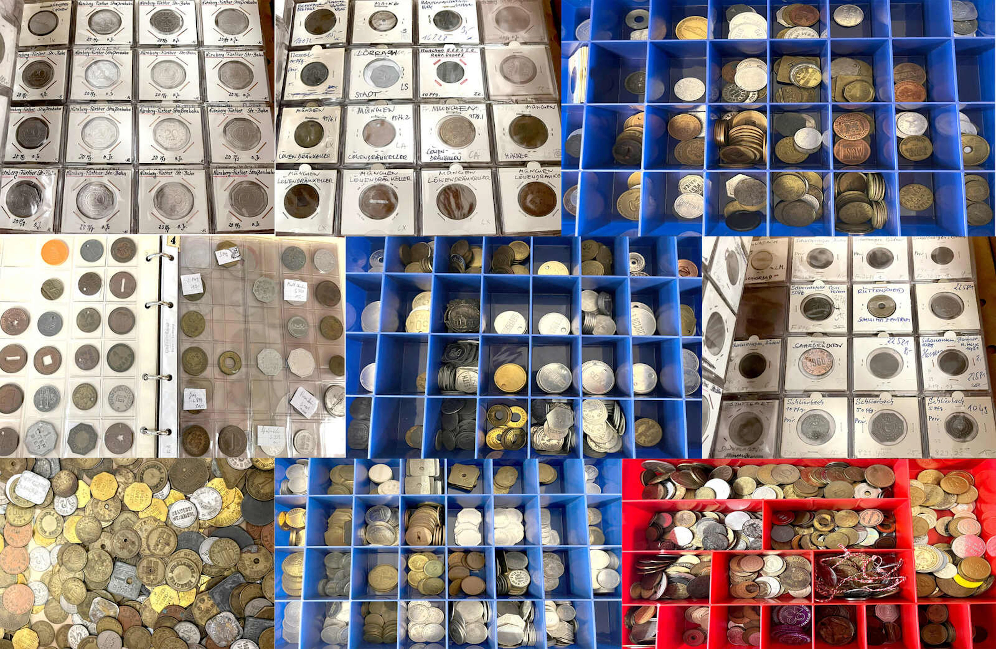Notmünzen/Wertmarken, deutschsprachig, Zusammenstellungen/Lots
