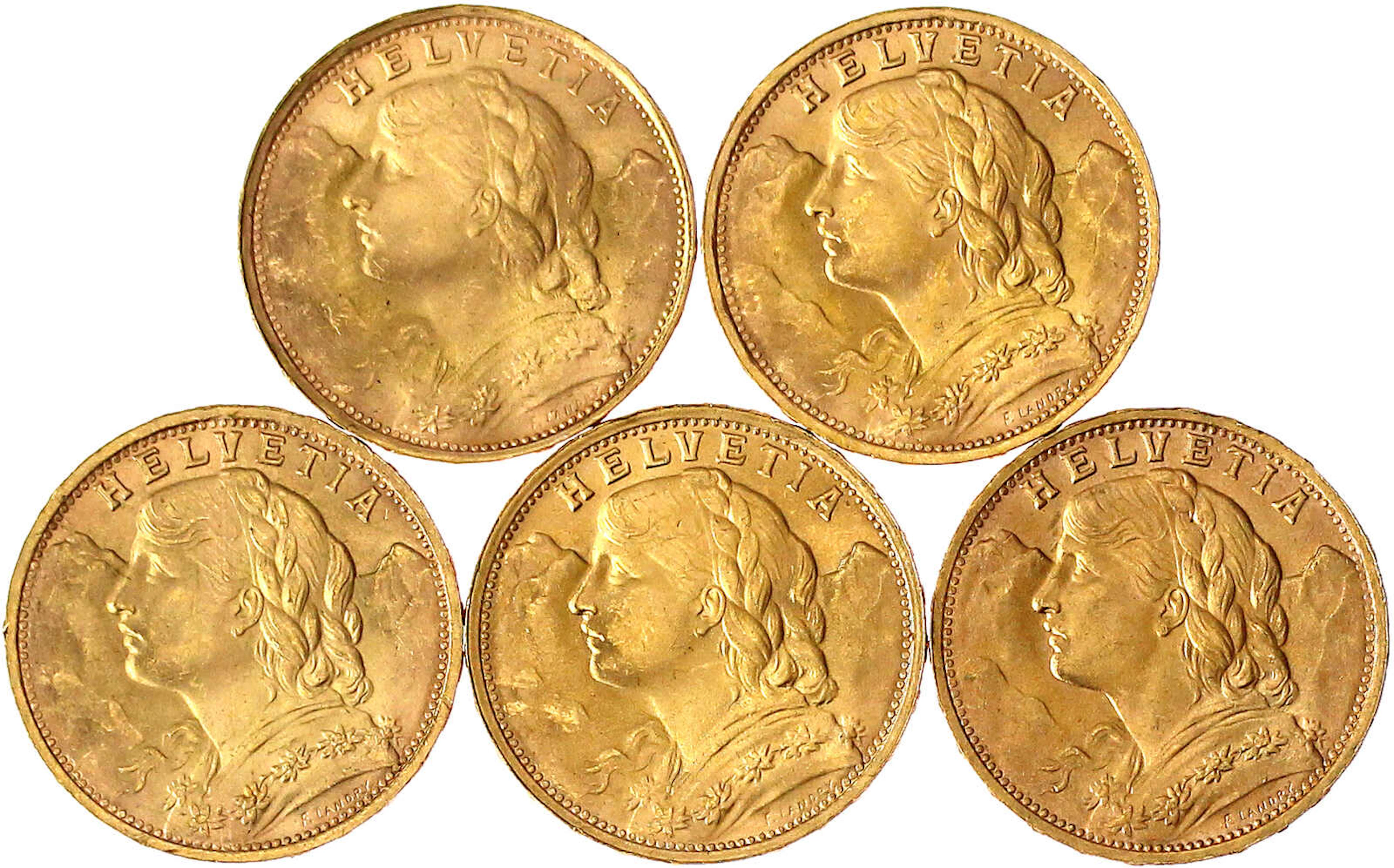 Ausländische Goldmünzen und -medaillen, Schweiz, Eidgenossenschaft, seit 1850